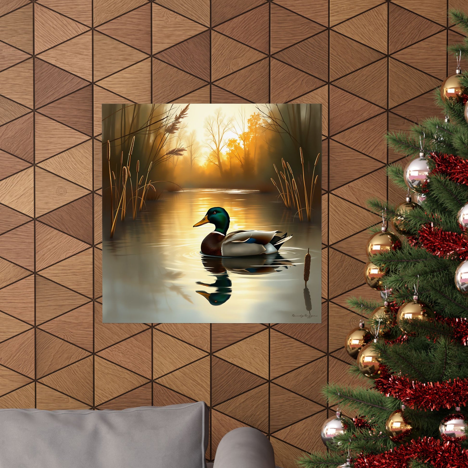 Alone at Daybreak, Drake Mallard Duck Print