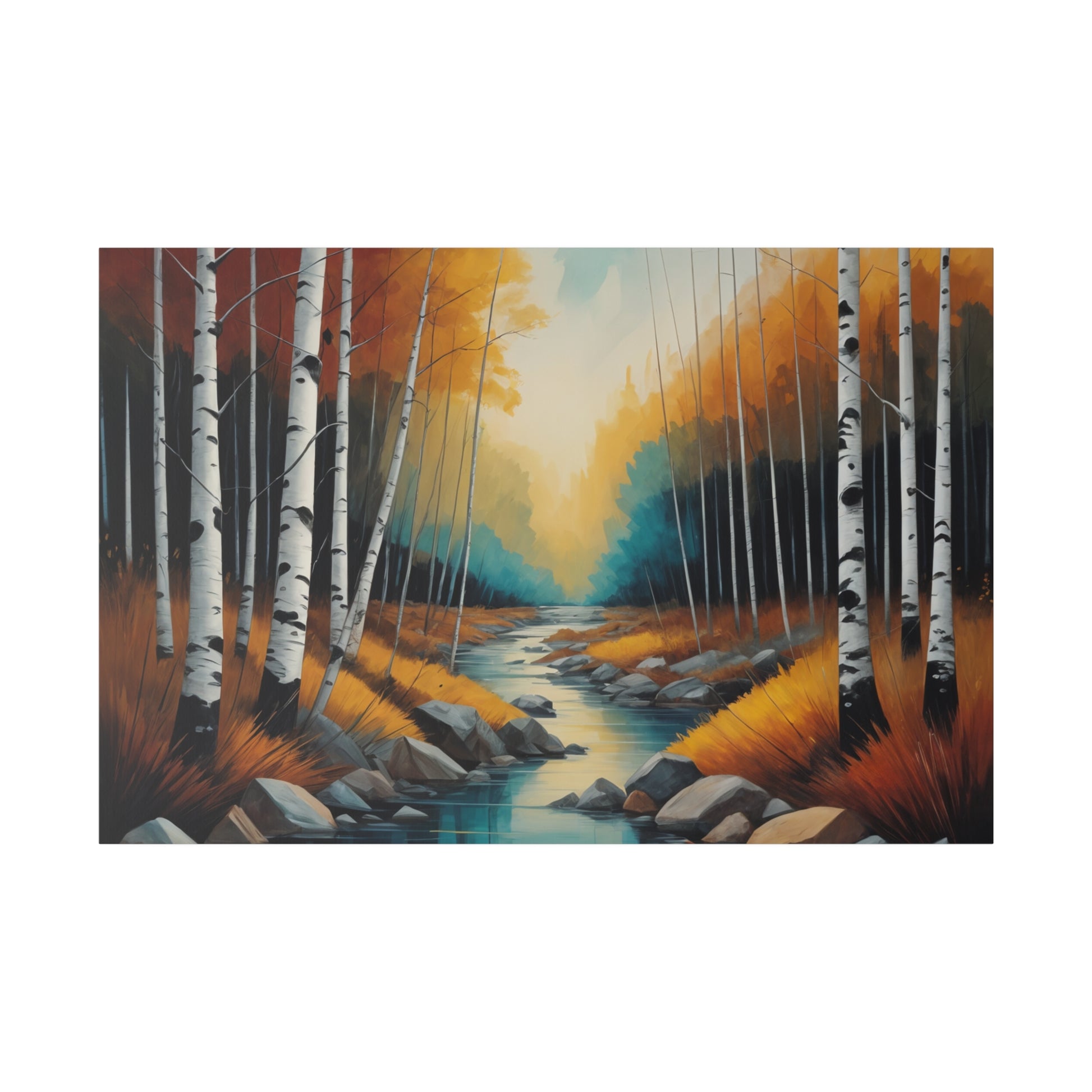 Birch Wood Forest Matte Canvas Print