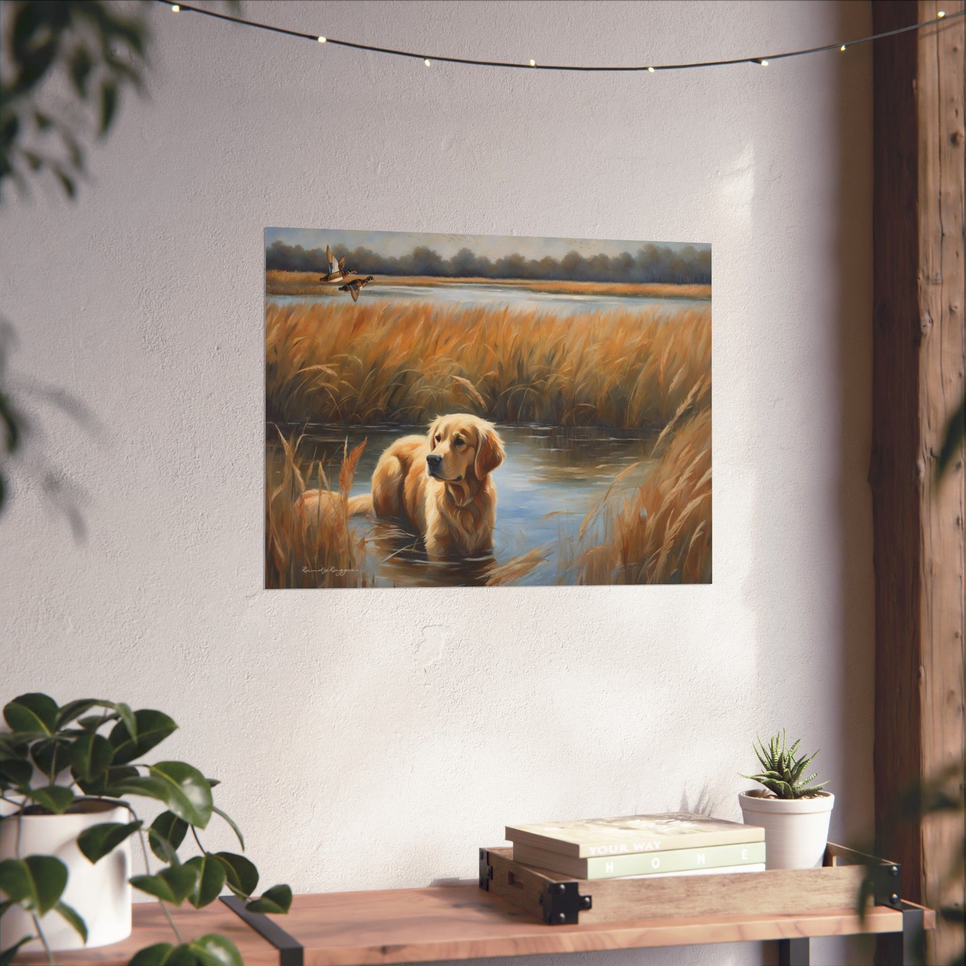 Golden Retriever in the Marsh Print