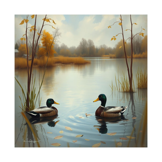 Mallard Ducks Print, quiet moment in the countryside