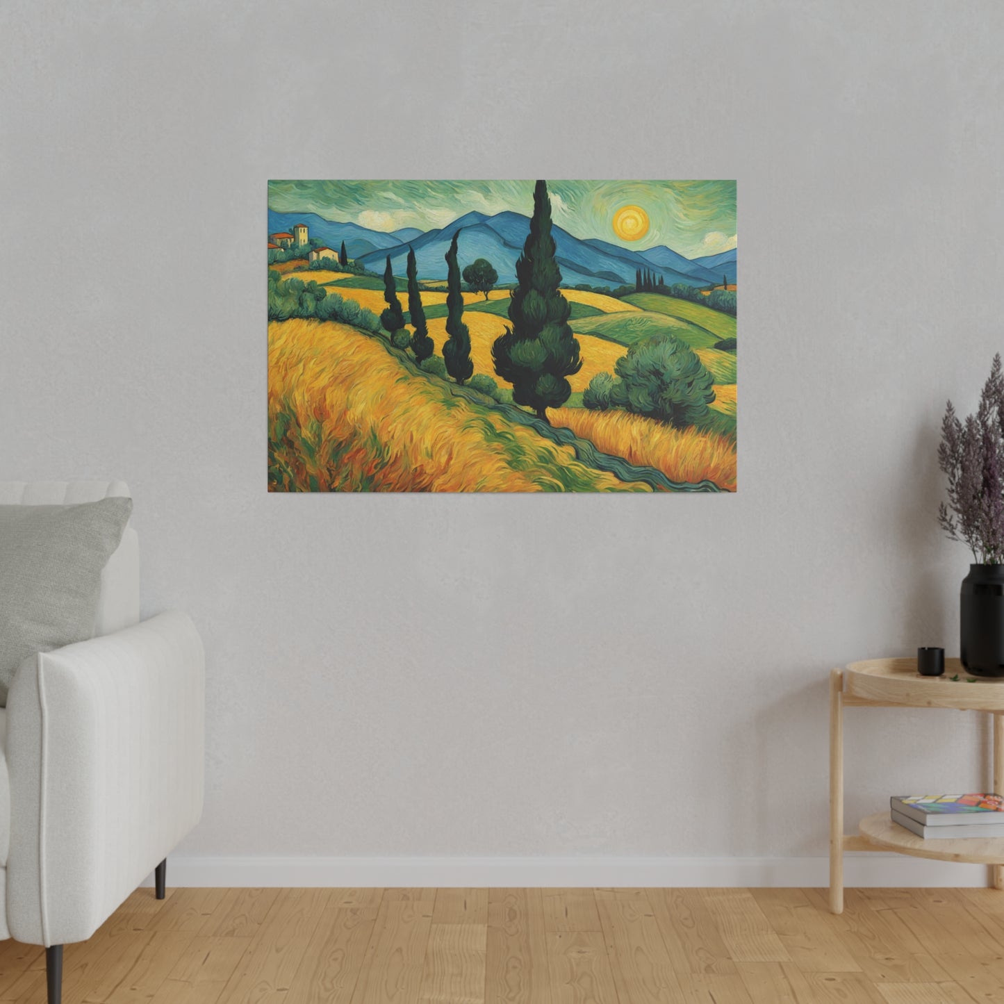 Van Gogh style Umbria Italy Canvas Print