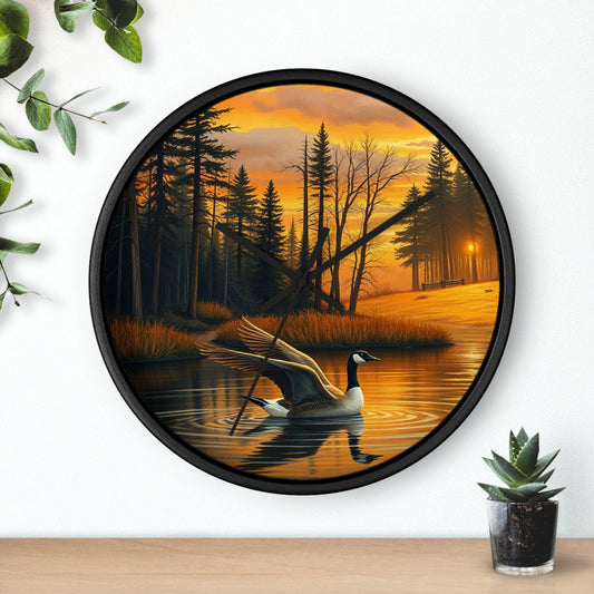 This collection of waterfowl art wall clocks brings the beauty of wetlands into your space, each clock featuring a meticulously crafted scene of waterfowl in natural settings.