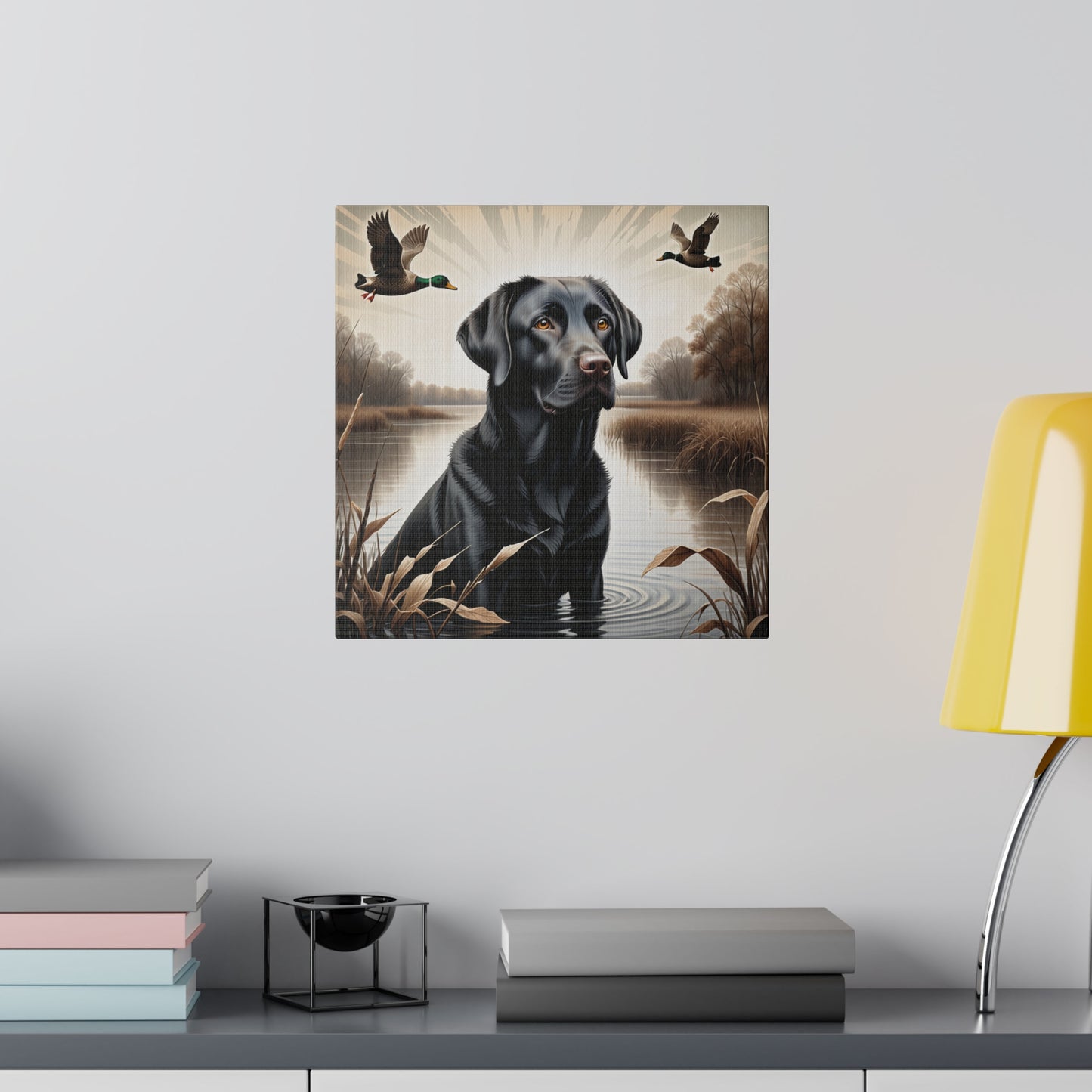 Matte Canvas Black Labrador Retriever Print