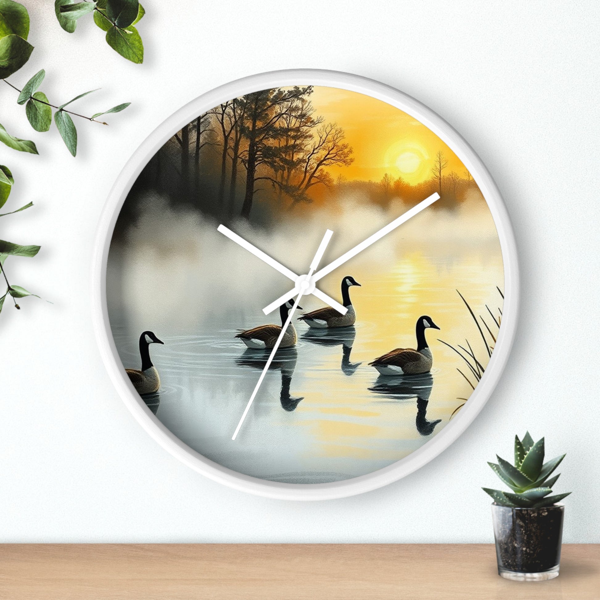 This collection of waterfowl art wall clocks brings the beauty of wetlands into your space, each clock featuring a meticulously crafted scene of waterfowl in natural settings.