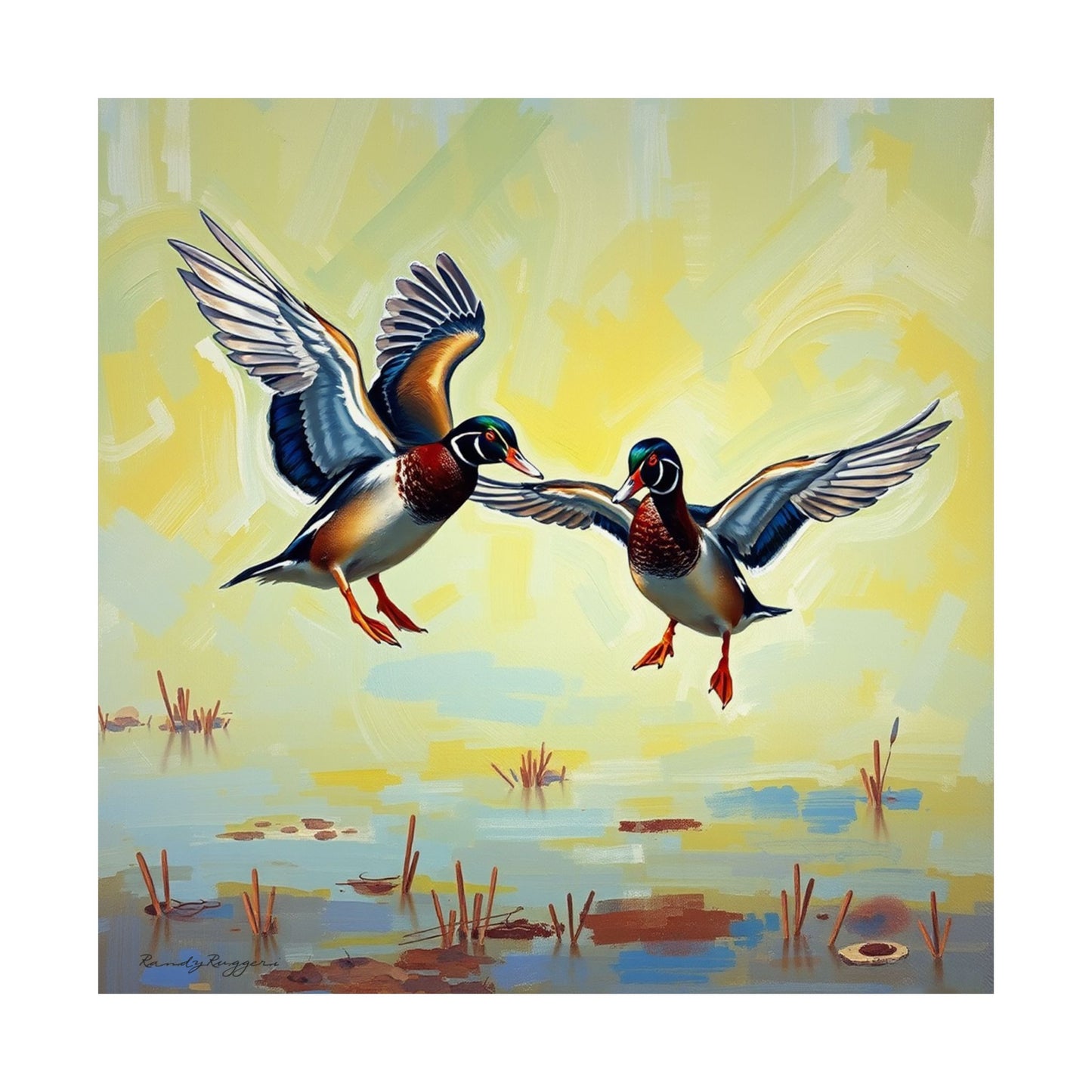 Wings of the Marsh, Wood Ducks Print