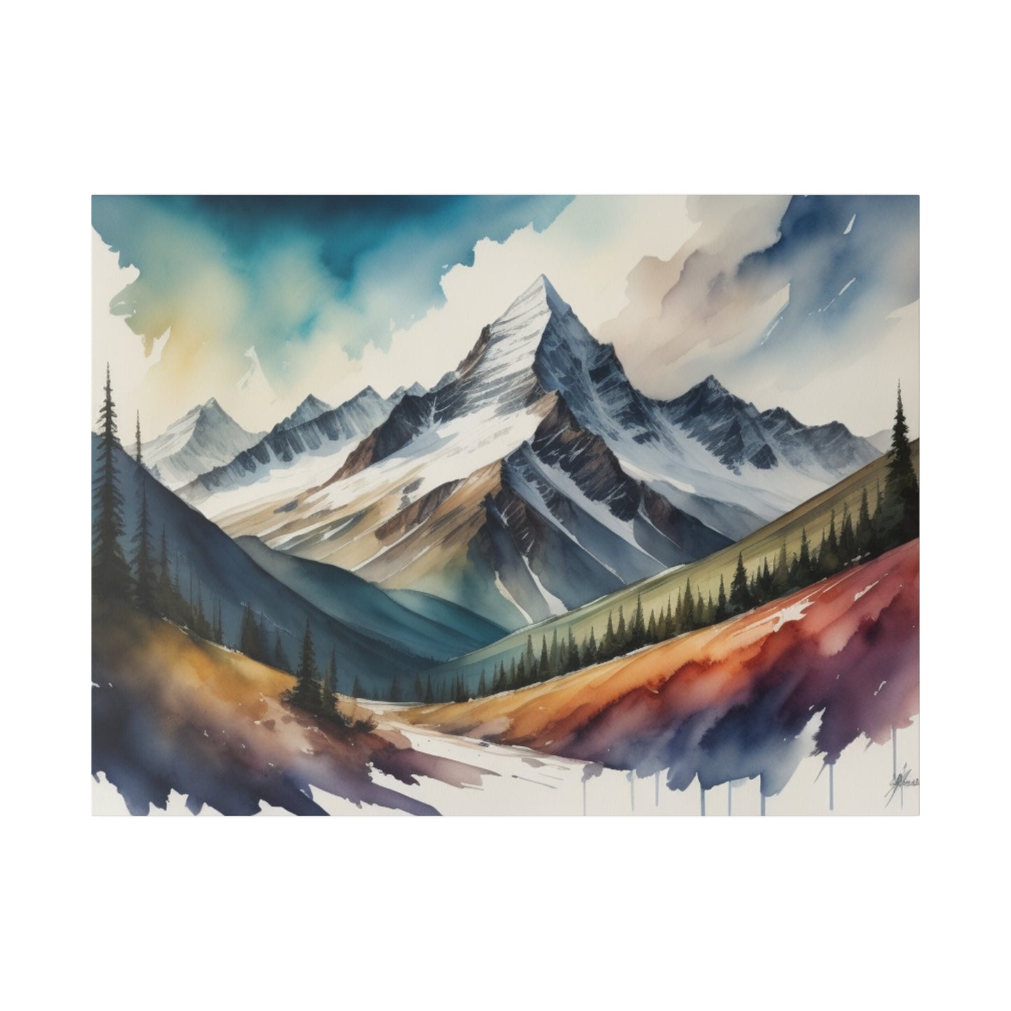 This abstract watercolor Southern Alps print is a striking addition to any home or office, perfect for nature lovers and art enthusiasts alike. It brings the majestic allure of the mountains into your space with a modern, artistic twist.