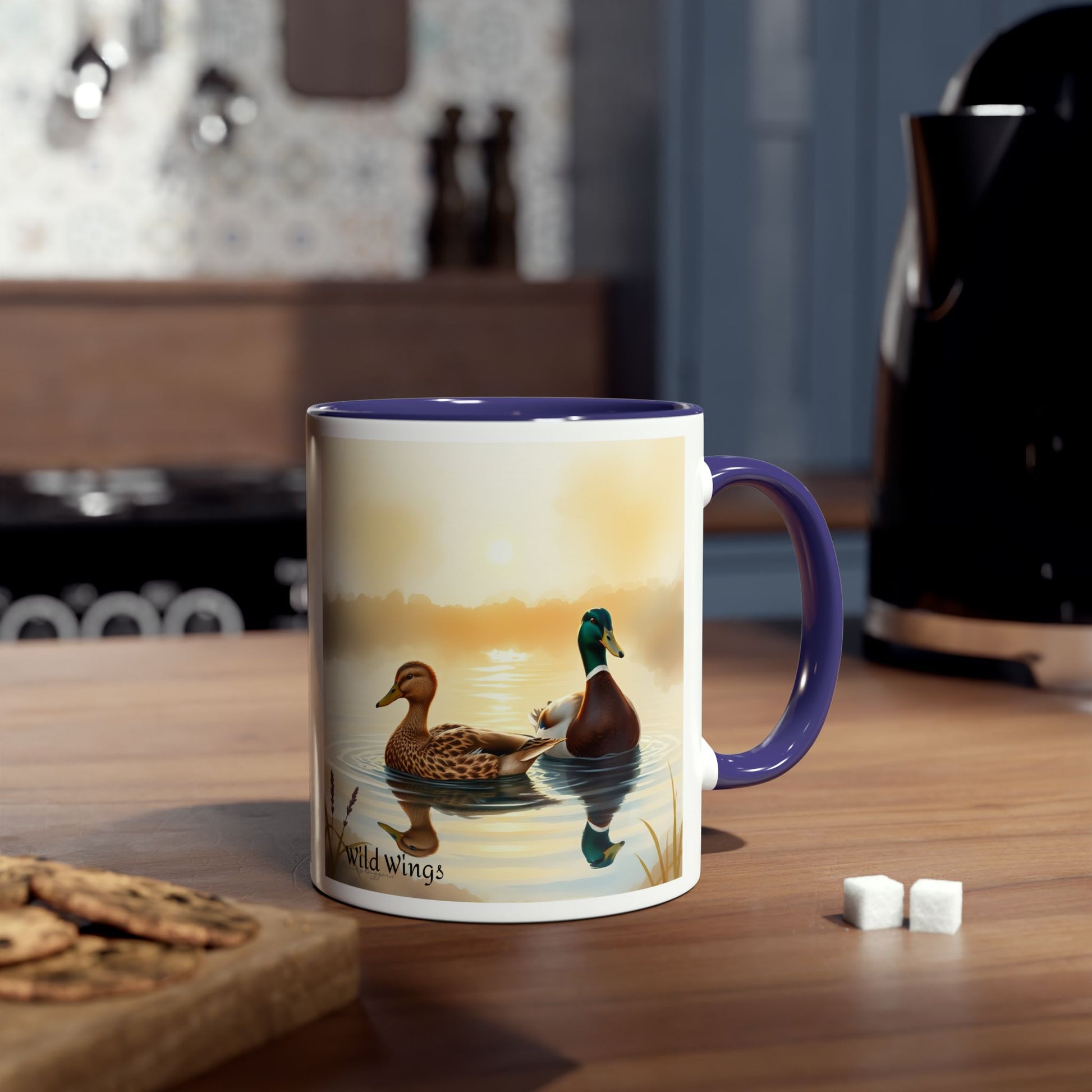 Mallard Ducks Two-Tone Coffee Mug, 11oz