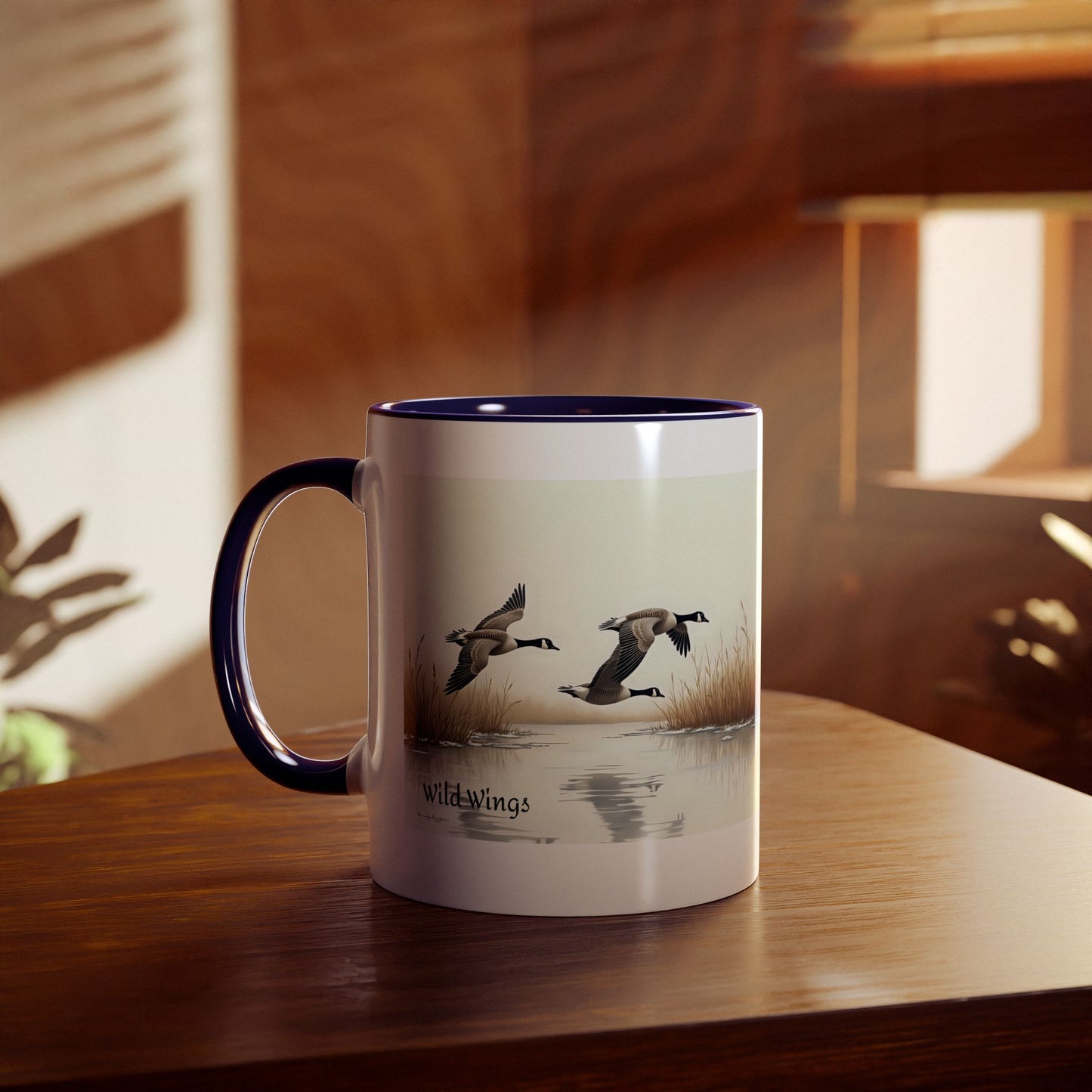 Canadian Geese Two-Tone Coffee Mugs, 11oz