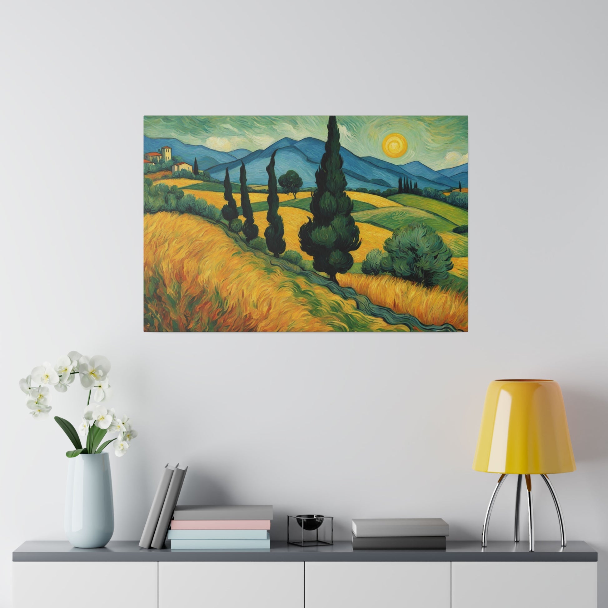 Van Gogh style Umbria Italy Canvas Print