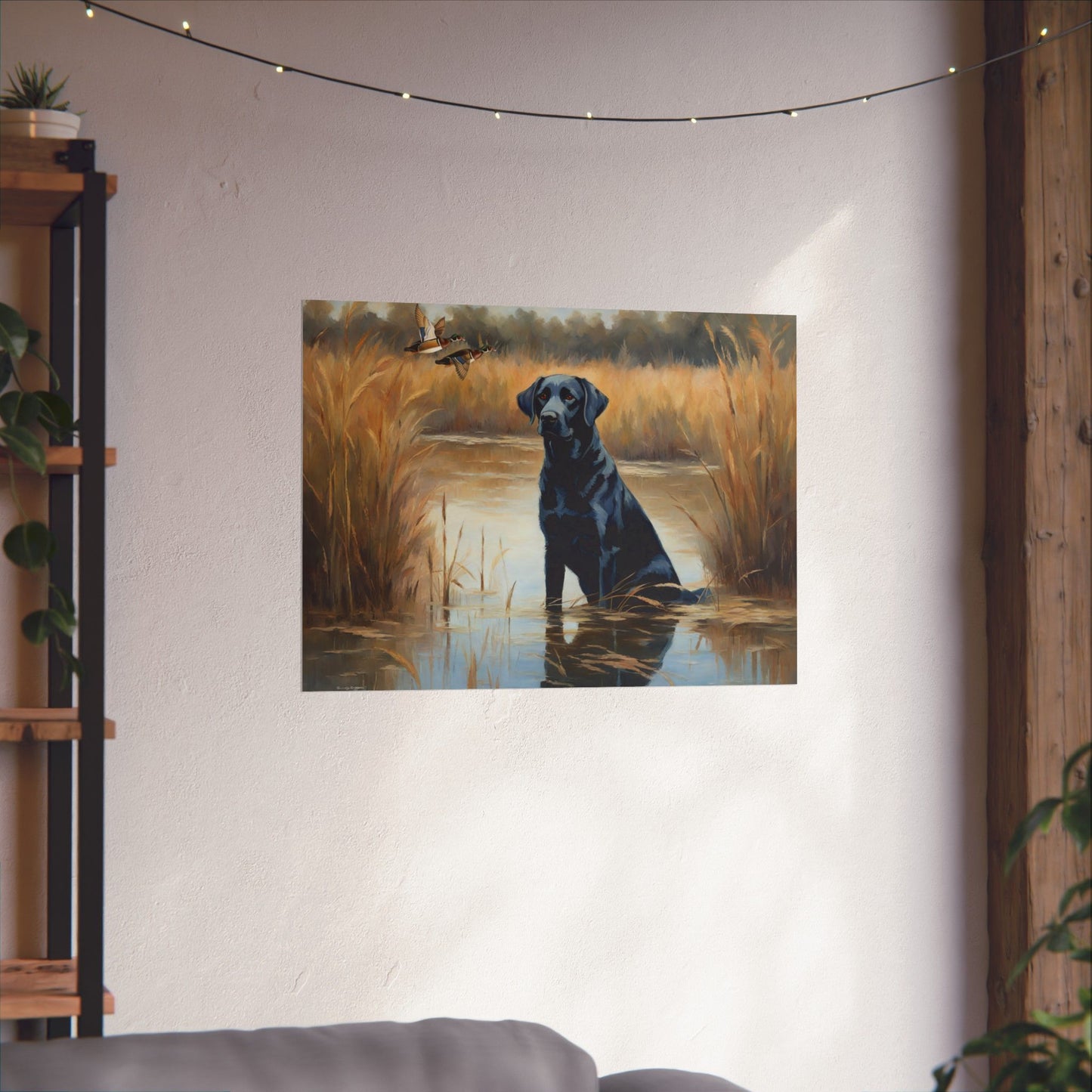 Black Labrador Retriever Hunting Print