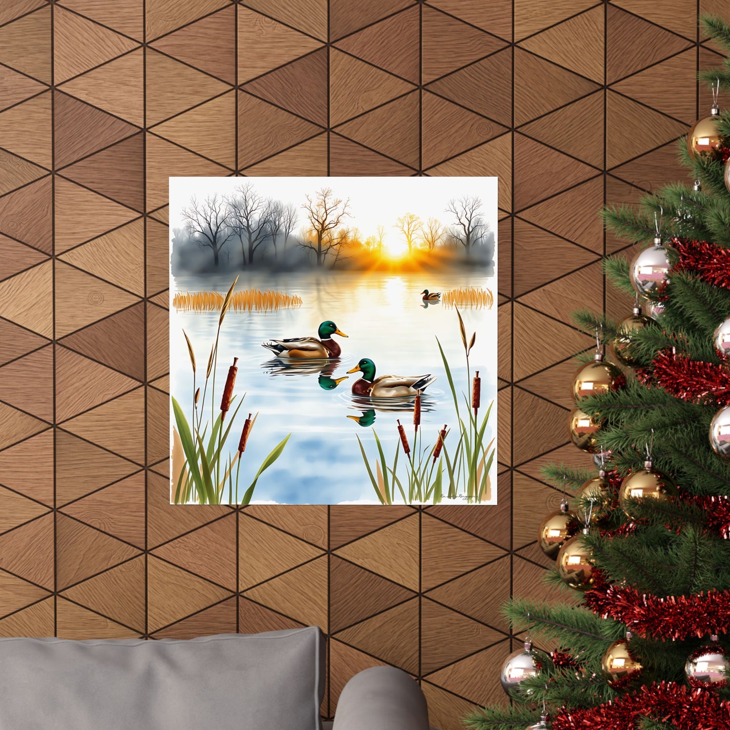 Reflections at Sunrise, Mallard Ducks Print