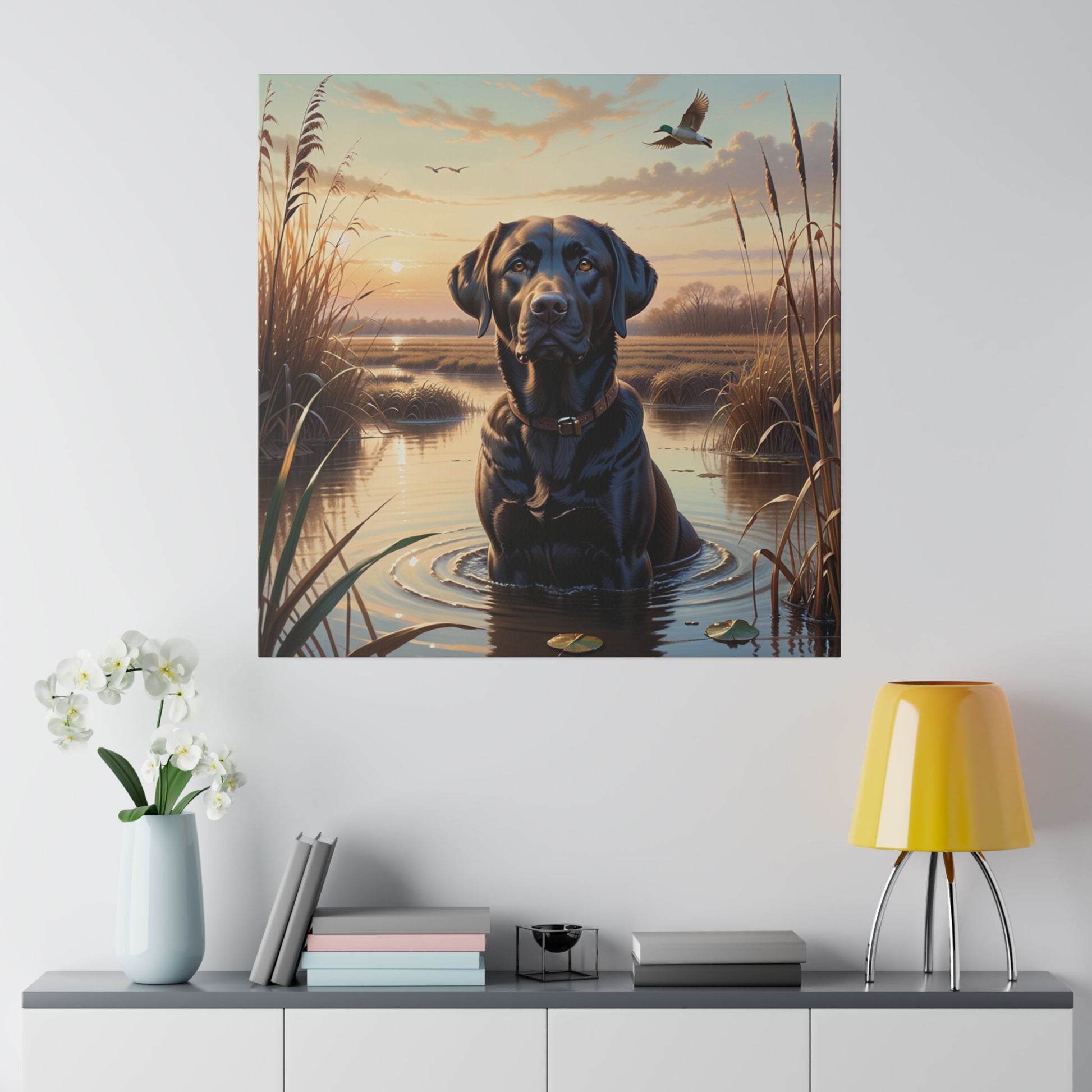 Chocolate Labrador Retriever Matte Canvas Print