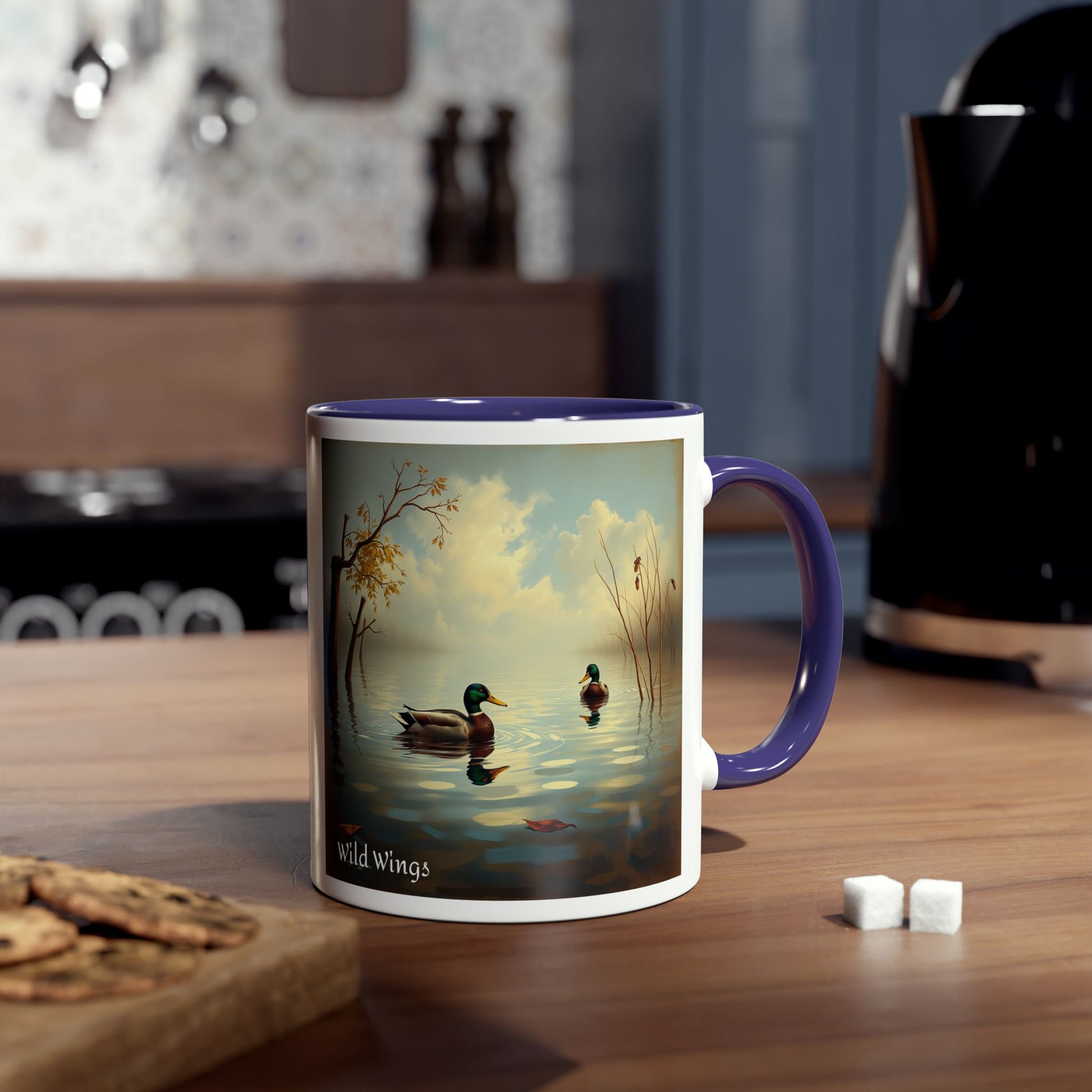 Duck Prints Two-Tone Coffee Mugs, 11oz