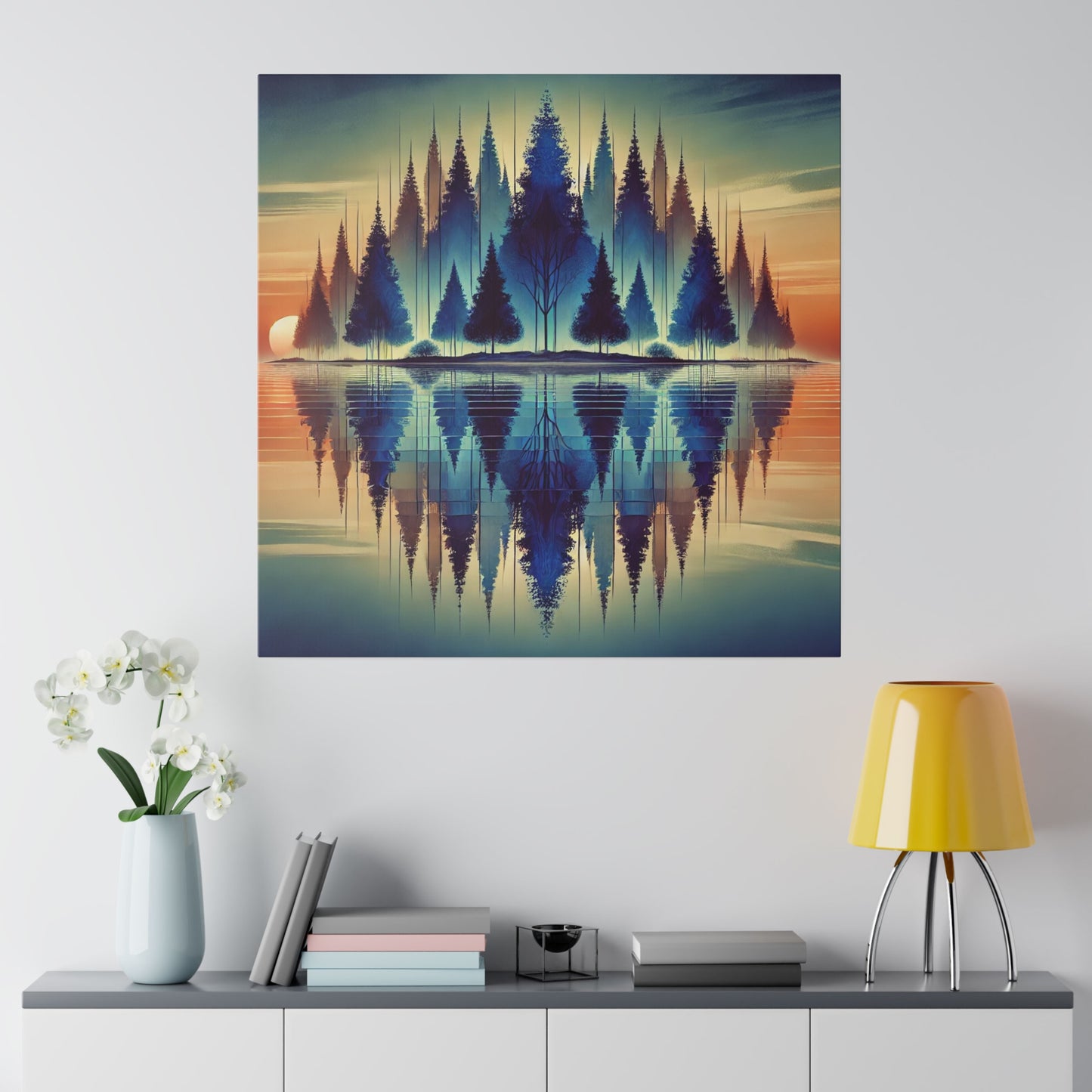  Bohemian Abstract Serene Reflections Canvas Print