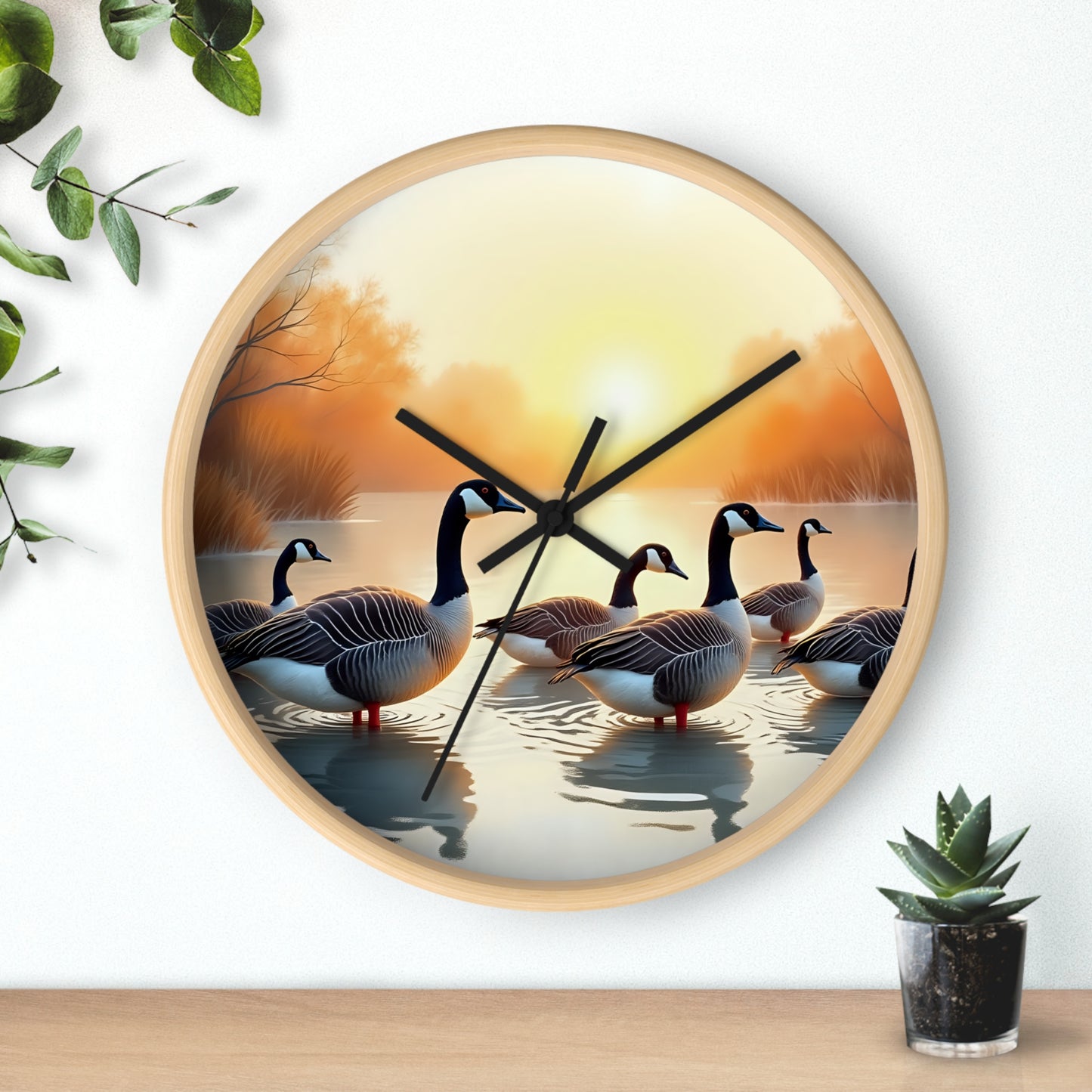 This collection of waterfowl art wall clocks brings the beauty of wetlands into your space, each clock featuring a meticulously crafted scene of waterfowl in natural settings.