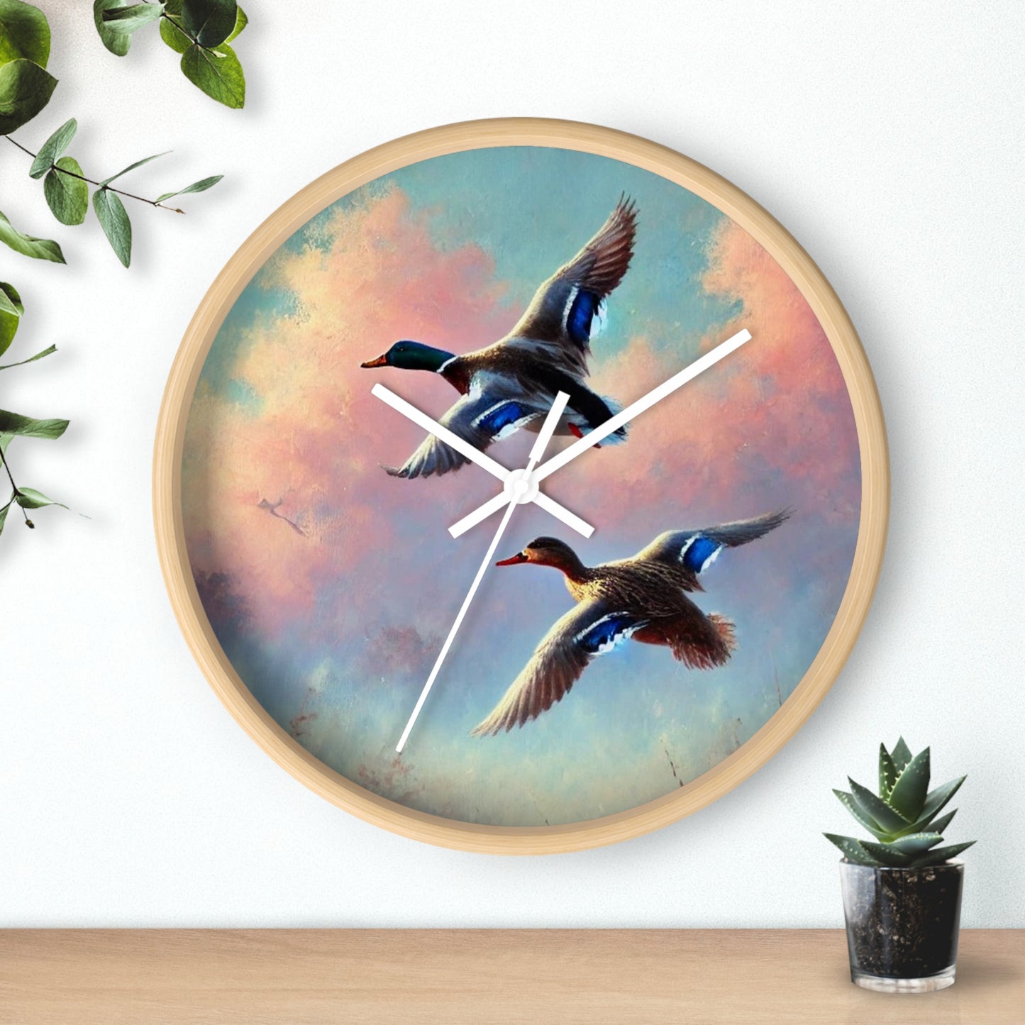 Mallard Duck Print Wall Clock