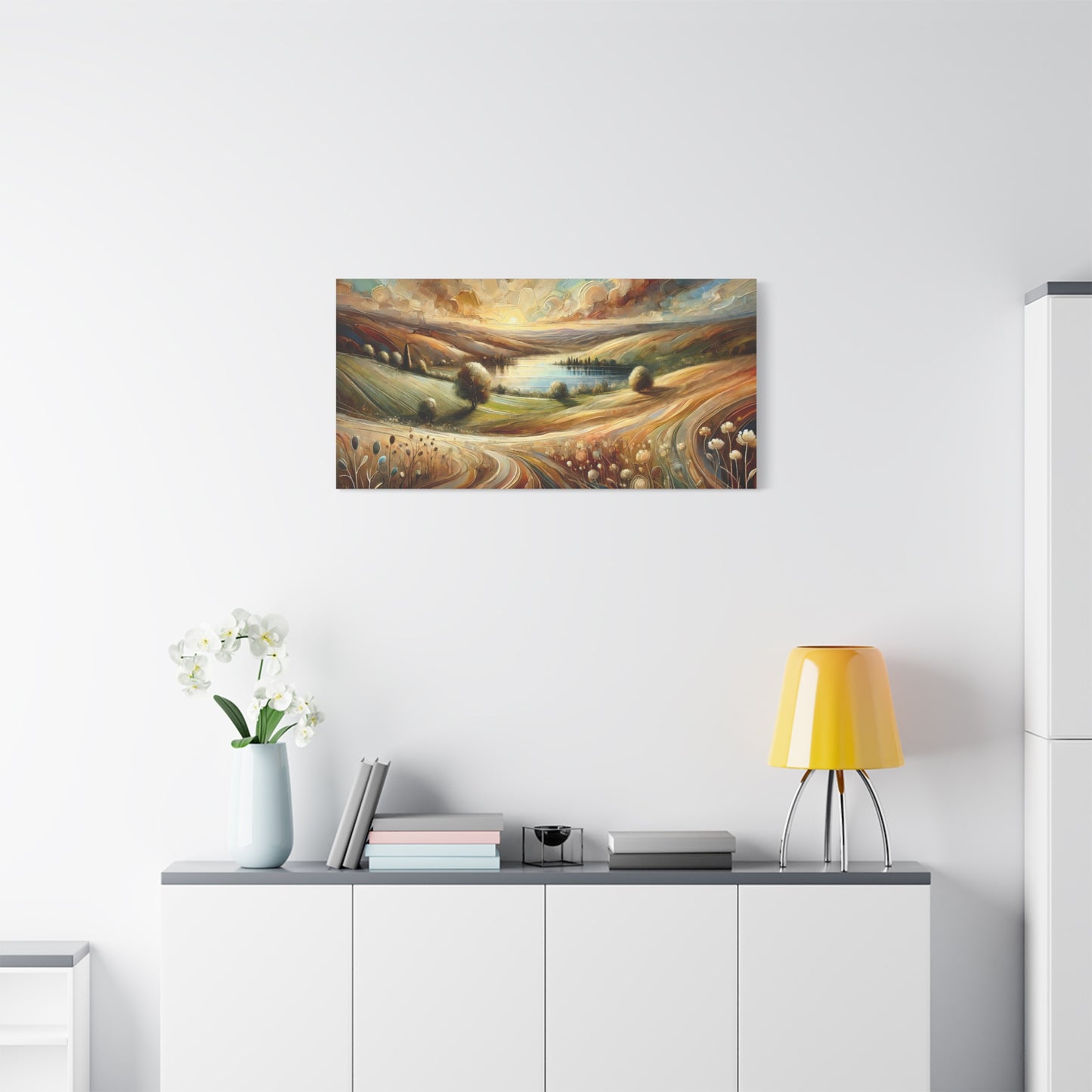 Abstract Earth-Toned Landscape on Canvas Print