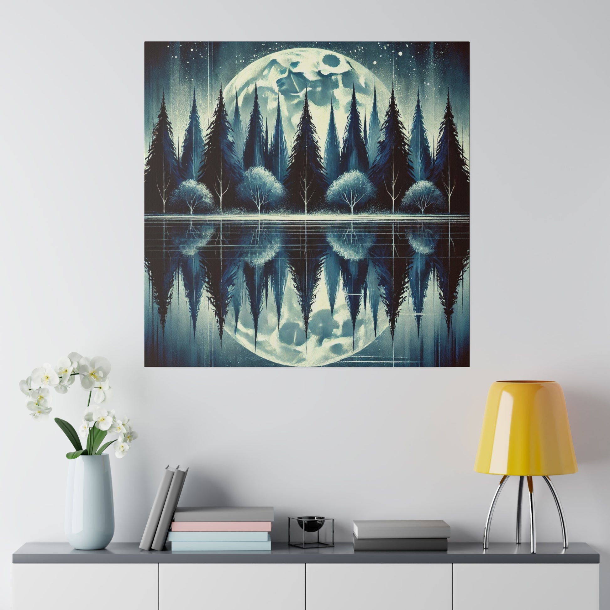 Bohemian Abstract Moonlit Night Canvas Print