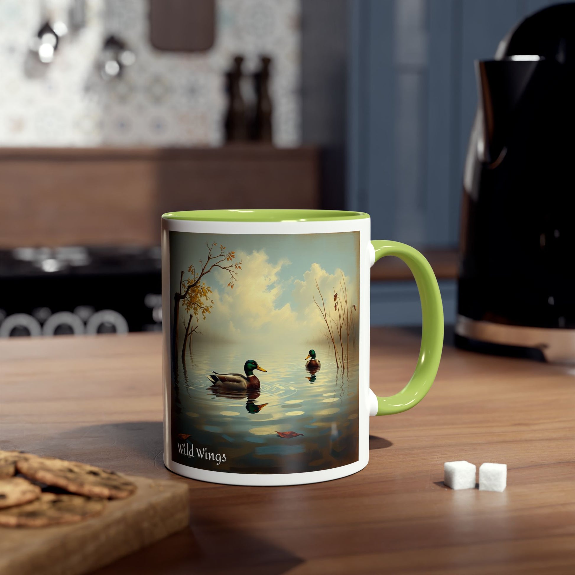 Duck Prints Two-Tone Coffee Mugs, 11oz