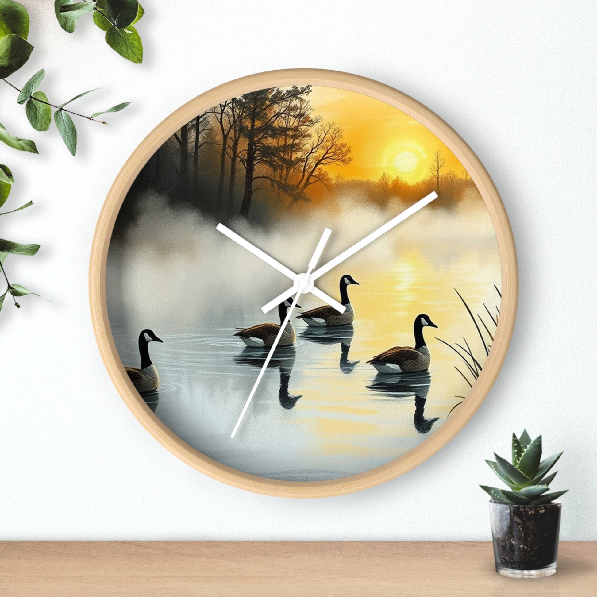 This collection of waterfowl art wall clocks brings the beauty of wetlands into your space, each clock featuring a meticulously crafted scene of waterfowl in natural settings.