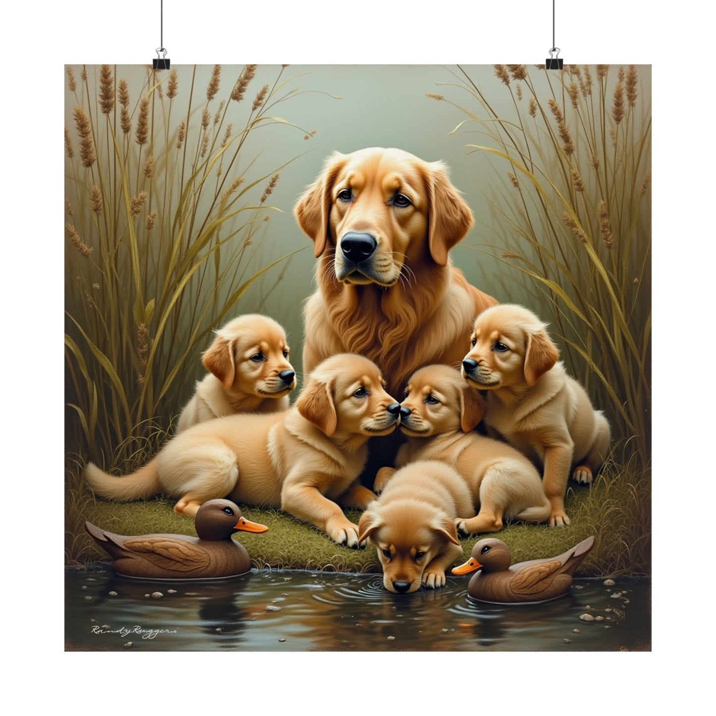 Motherly Love Golden Retriever Print