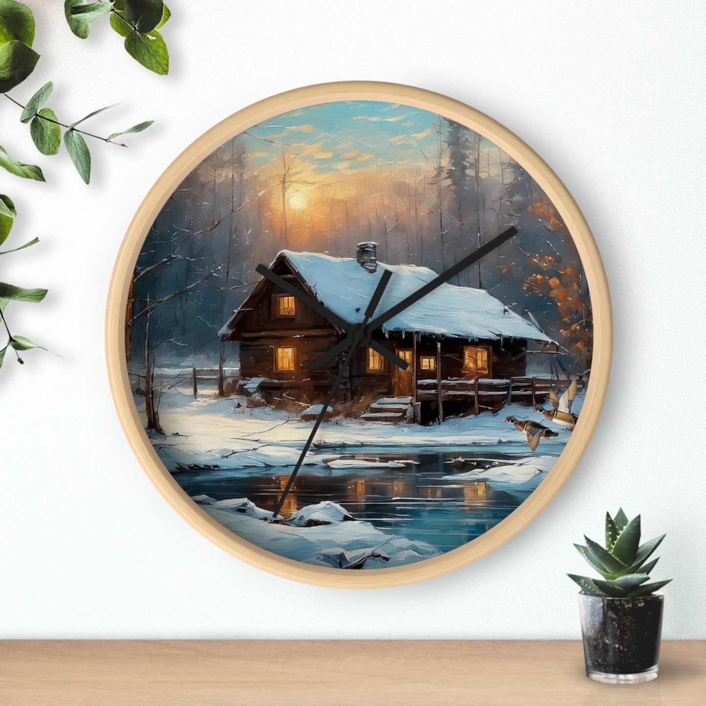 This collection of waterfowl art wall clocks brings the beauty of wetlands into your space, each clock featuring a meticulously crafted scene of waterfowl in natural settings.