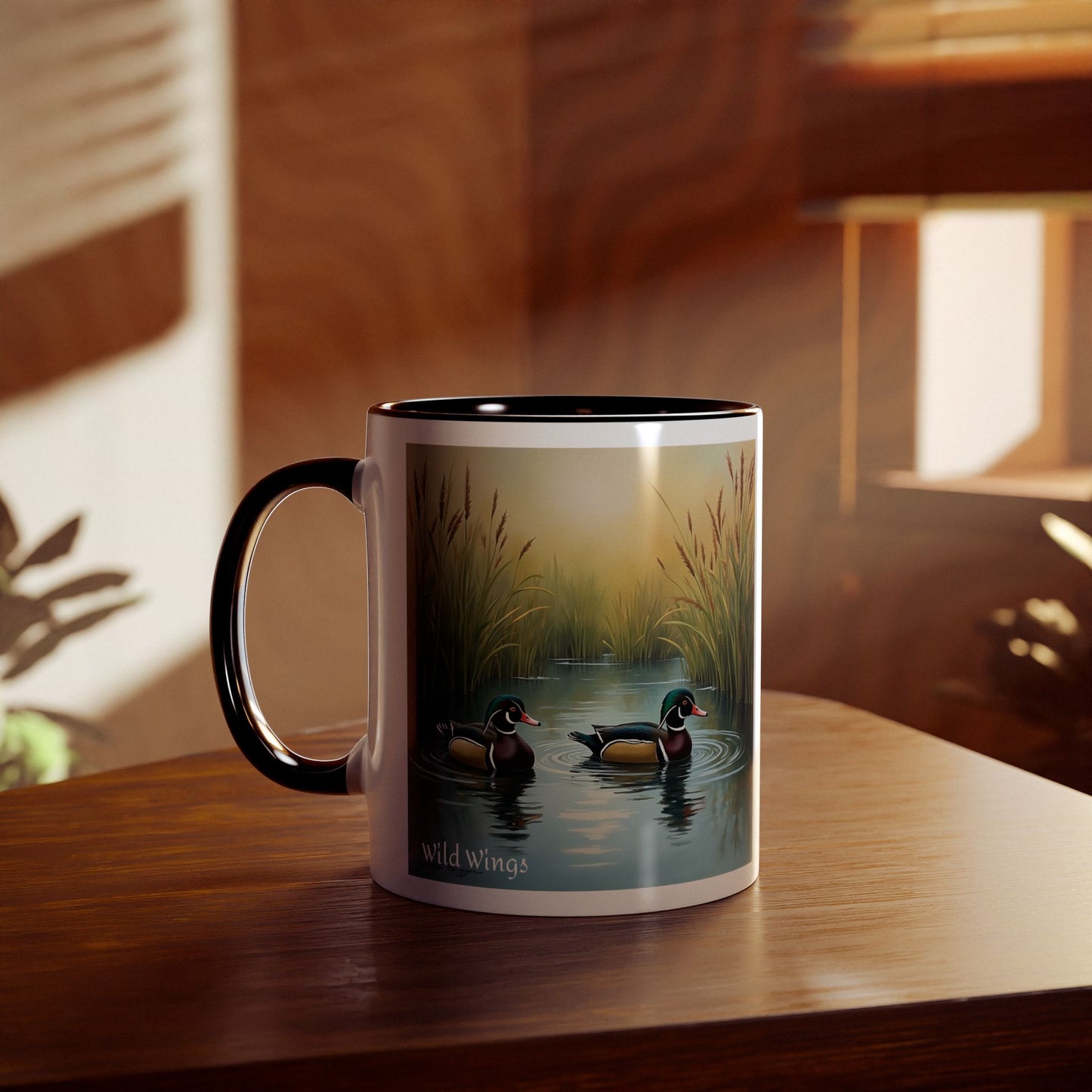 Wood Ducks Two-Tone Coffee Mug, 11oz