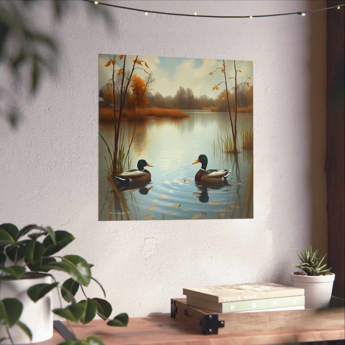 Mallard Ducks Print, quiet moment in the countryside