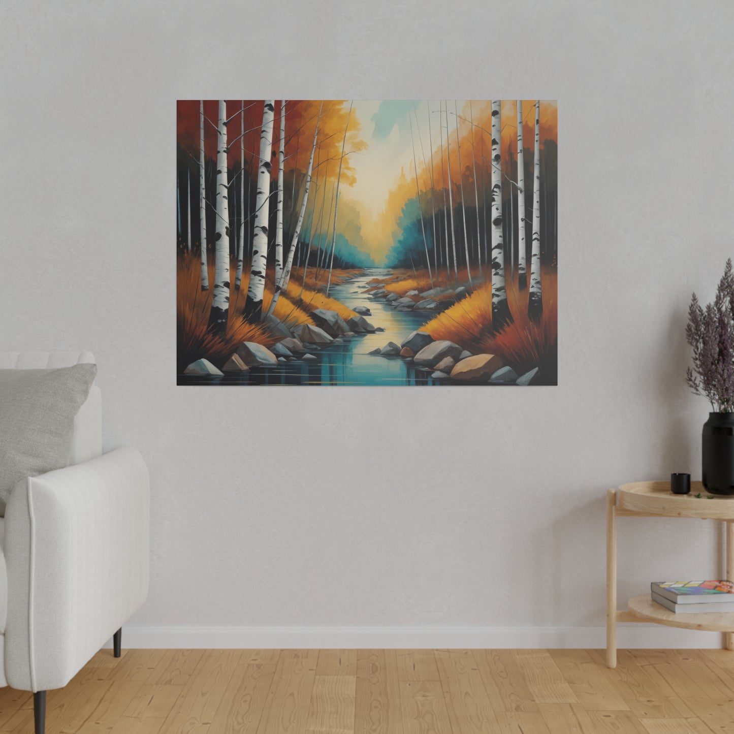 Birch Wood Forest Matte Canvas Print