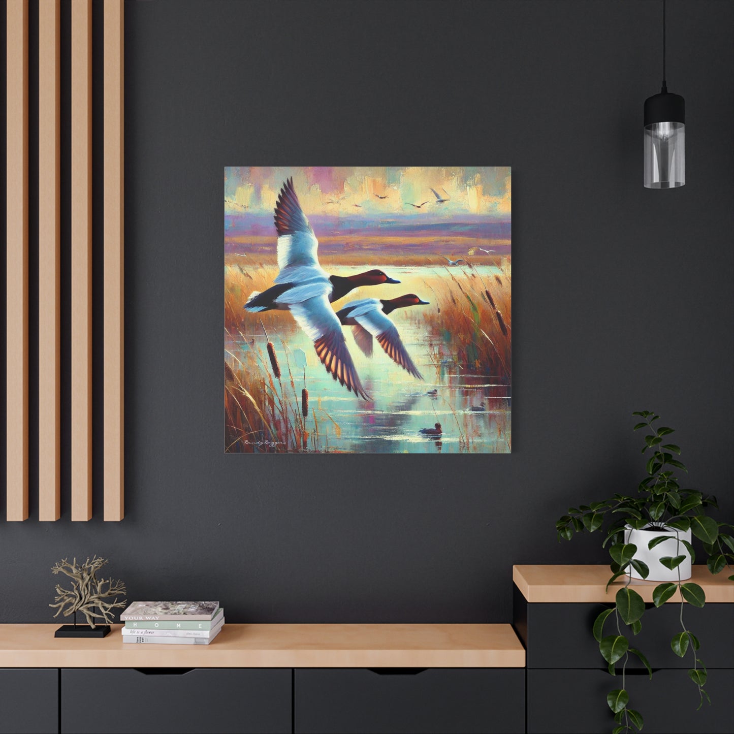 Canvasback Glide Through Tranquil Waters - Matte Canvas Print