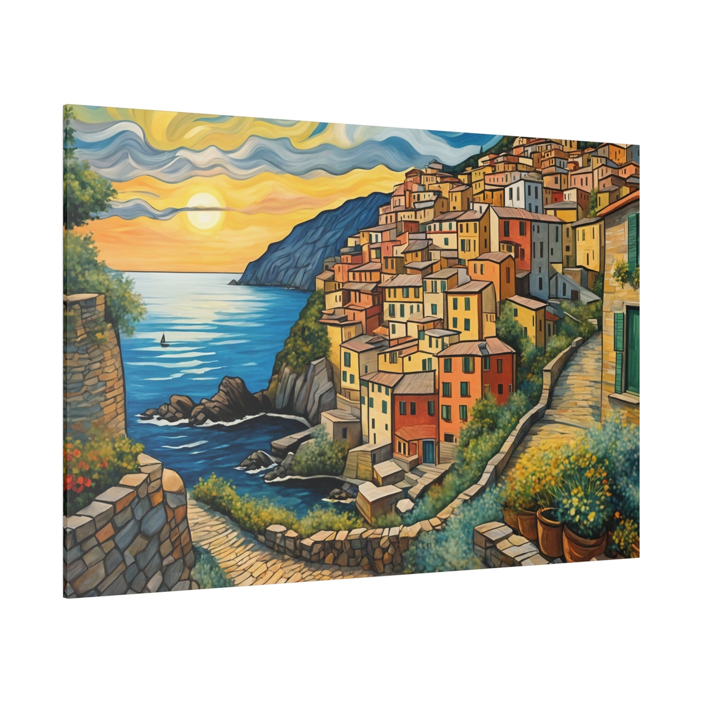 Van Gogh Style Italian Cinque Terre Print