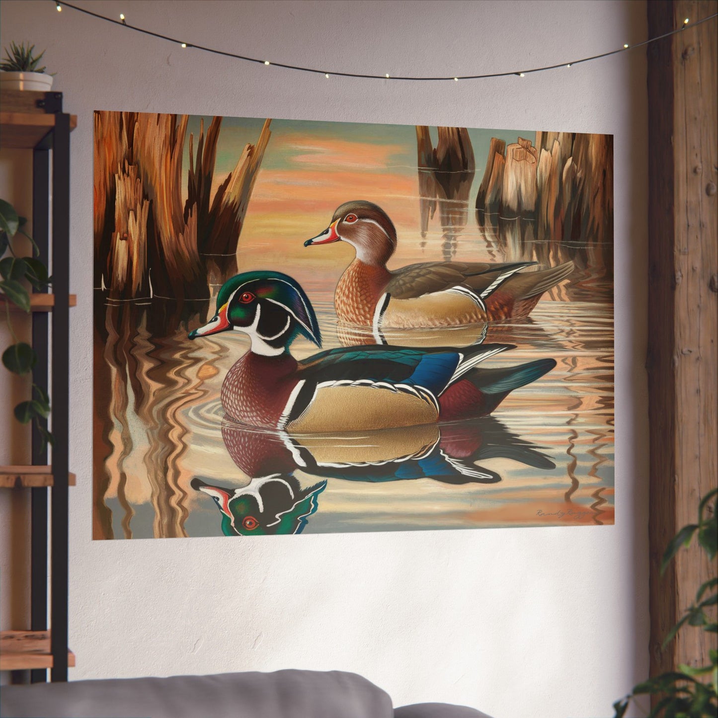 Peaceful Companionship Wood Ducks Print