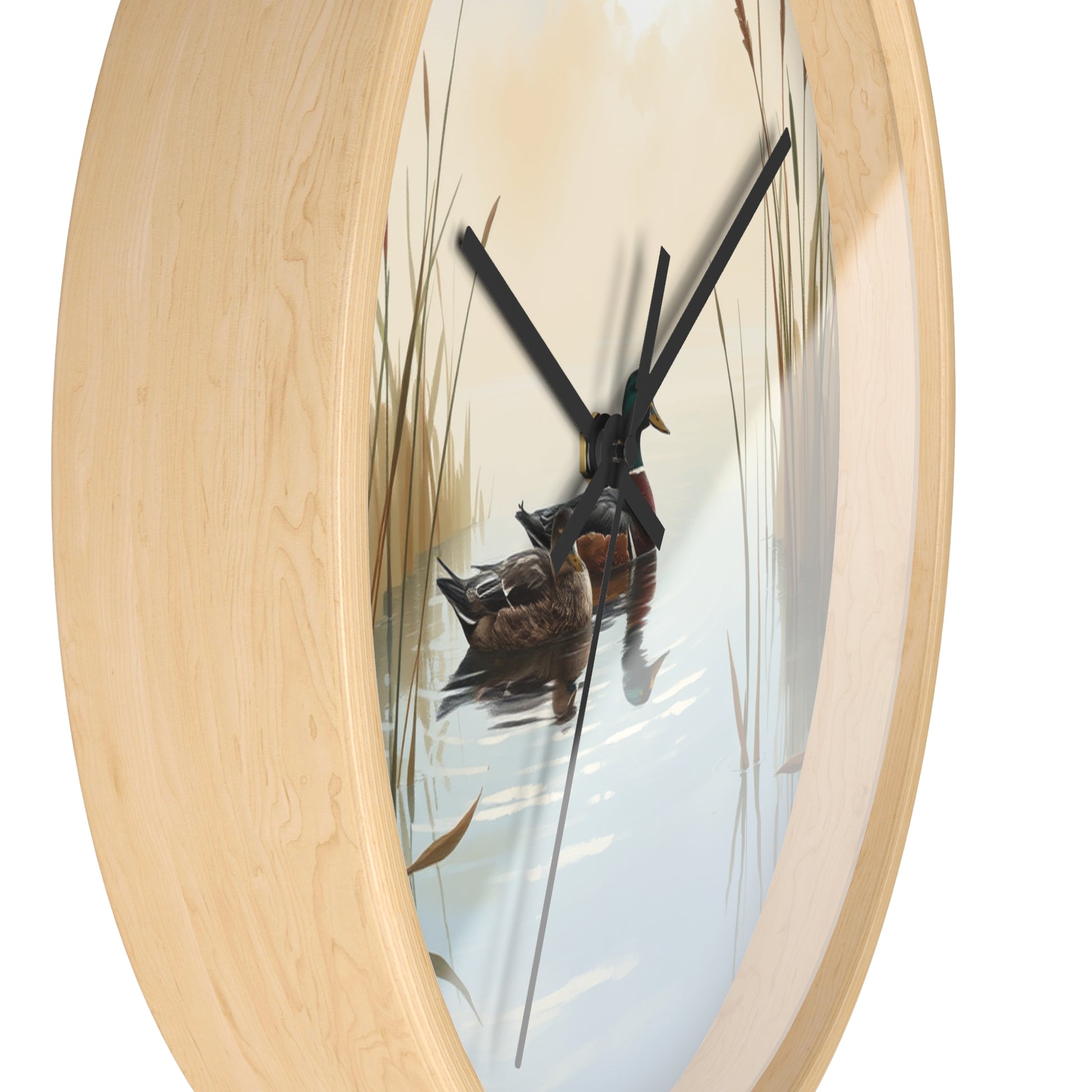 This collection of waterfowl art wall clocks brings the beauty of wetlands into your space, each clock featuring a meticulously crafted scene of waterfowl in natural settings.