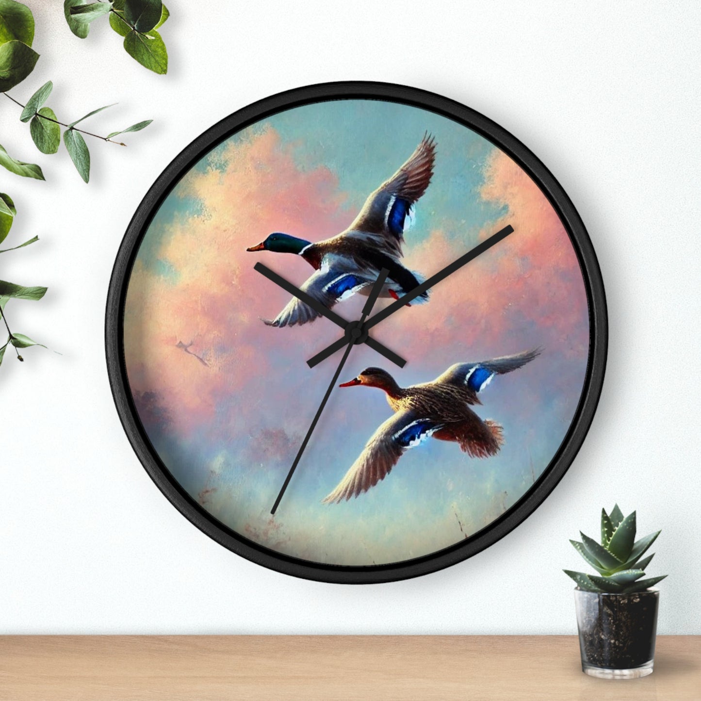 Mallard Duck Print Wall Clock