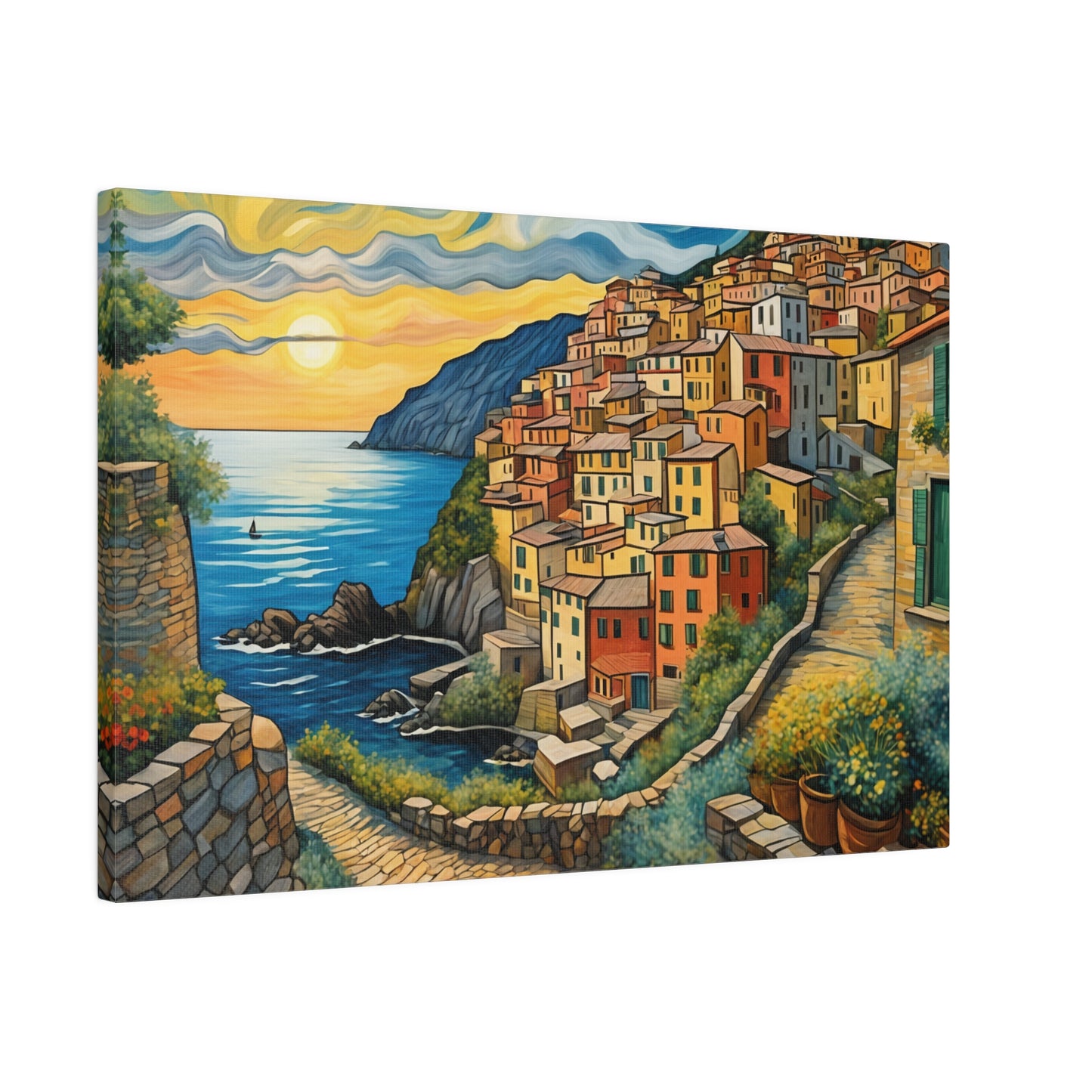  Van Gogh Style Italian Cinque Terre Print