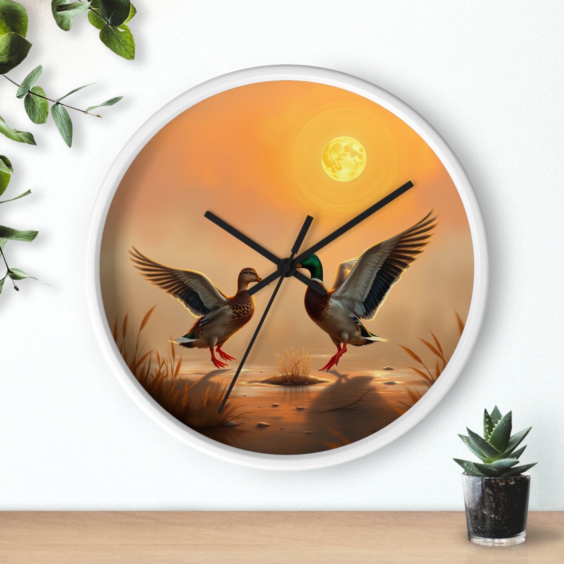 Mallard Drake Ducks Wall Clock