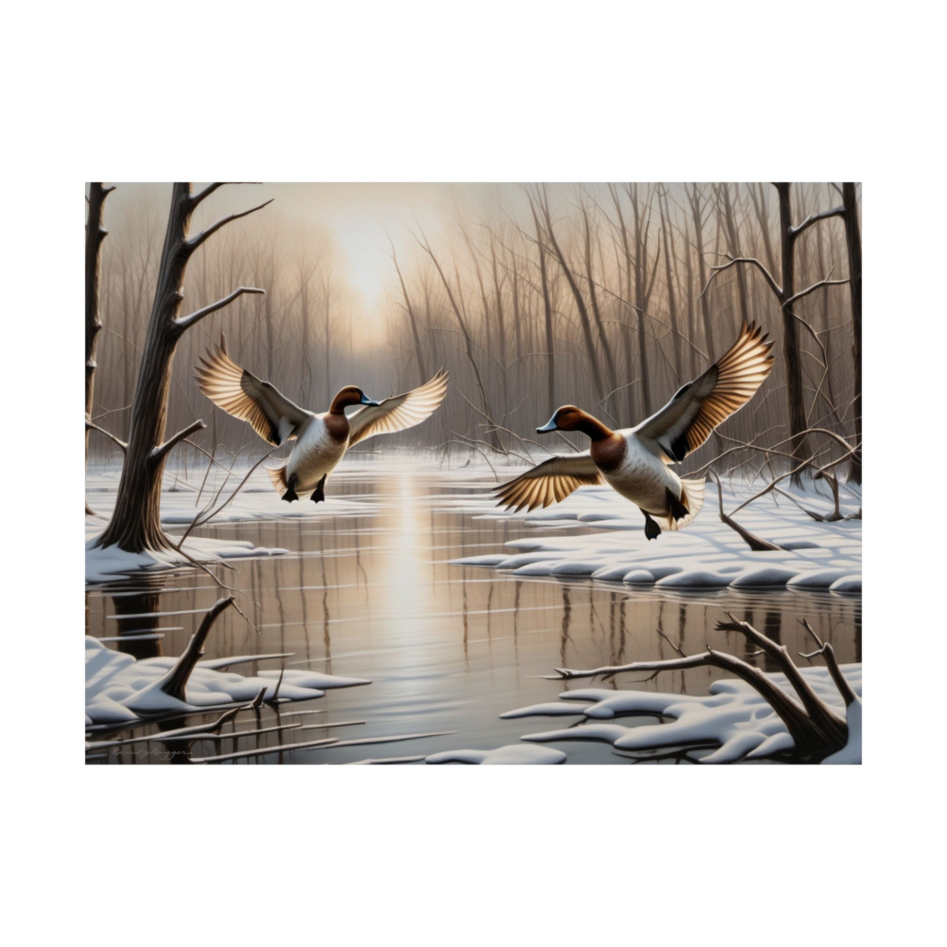 Flooded Timber Winterland Duck Print