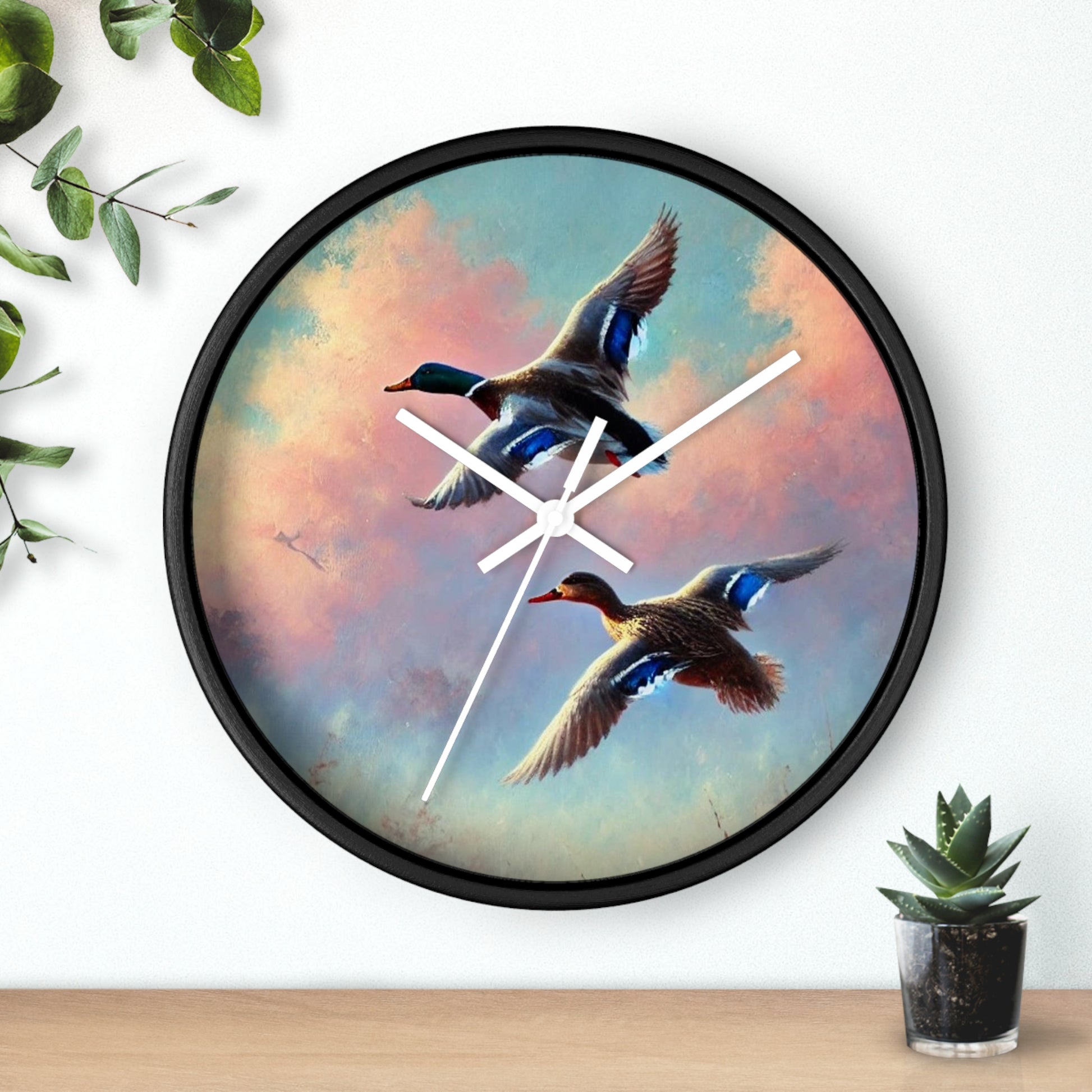 Mallard Duck Print Wall Clock