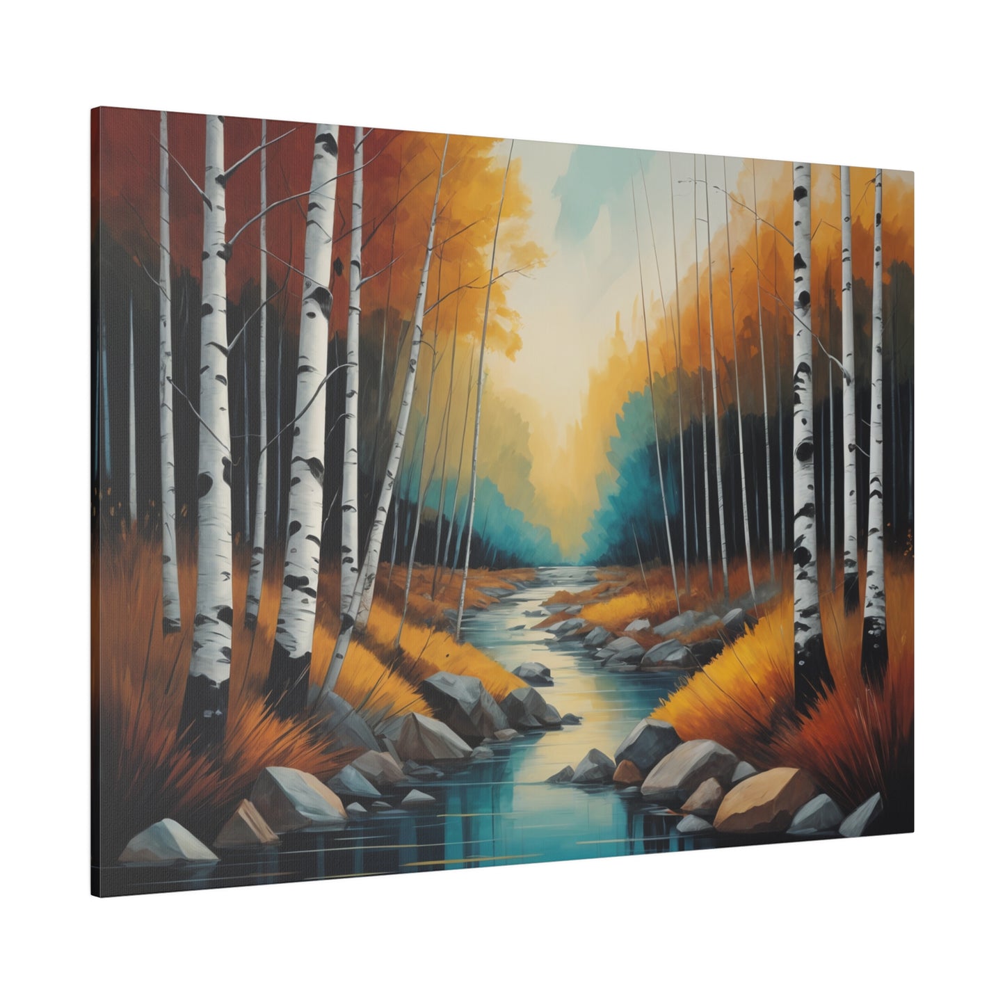 Birch Wood Forest Matte Canvas Print