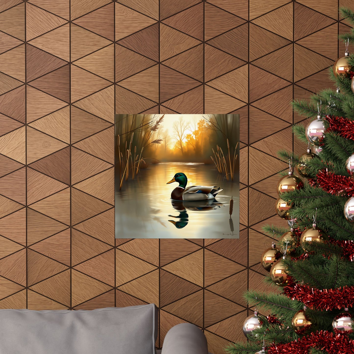 Alone at Daybreak, Drake Mallard Duck Print