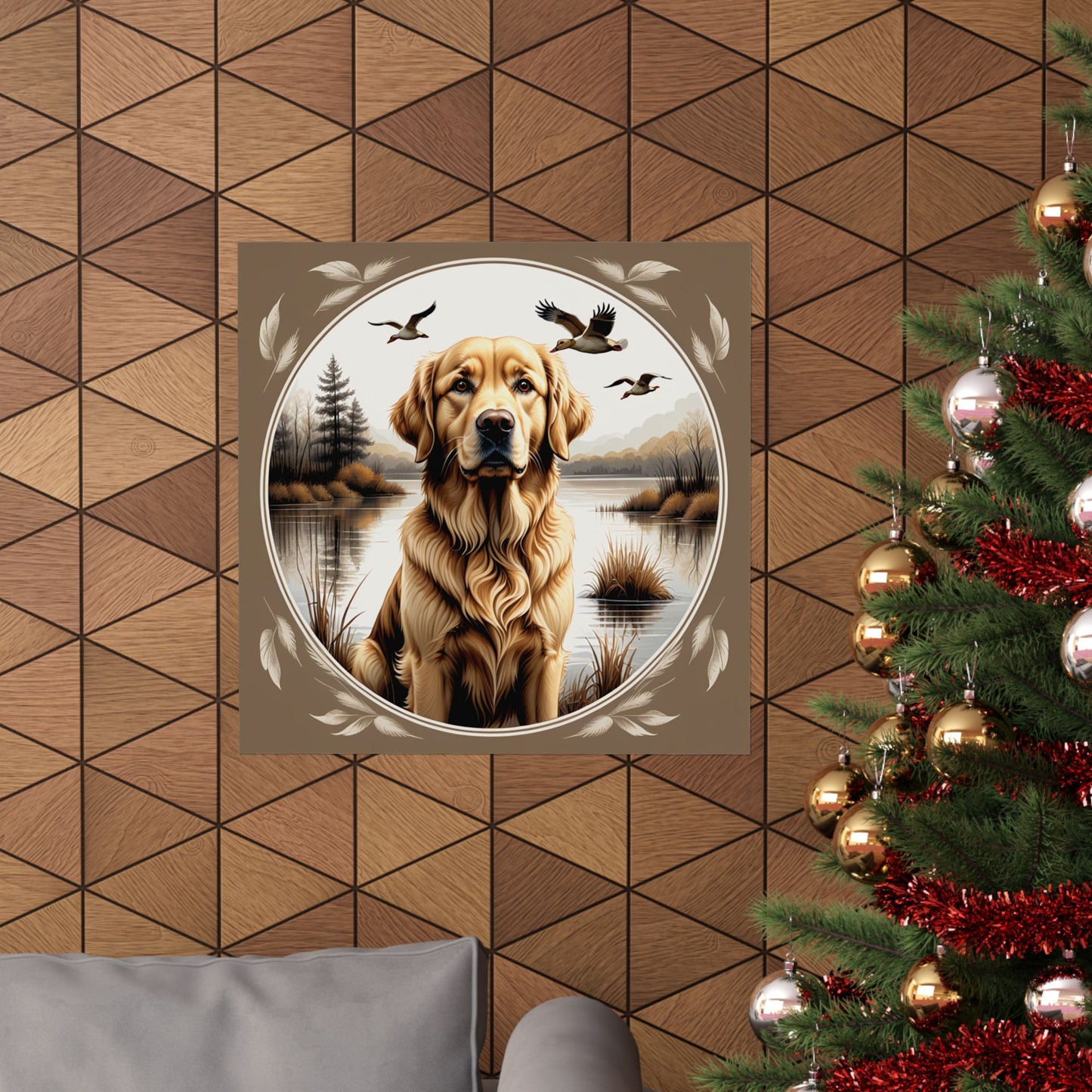 Golden Retriever Duck Hunting Print