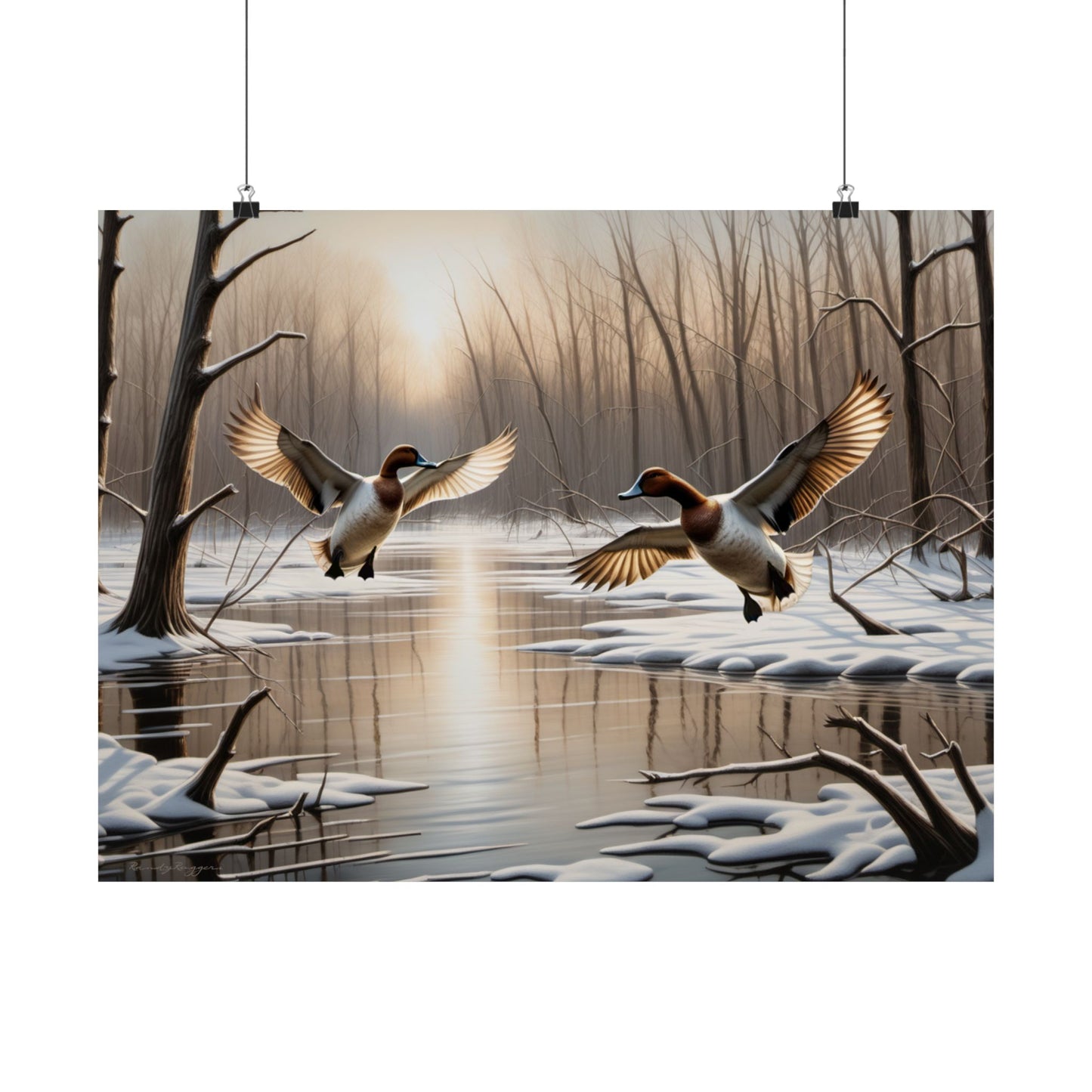 Flooded Timber Winterland Duck Print