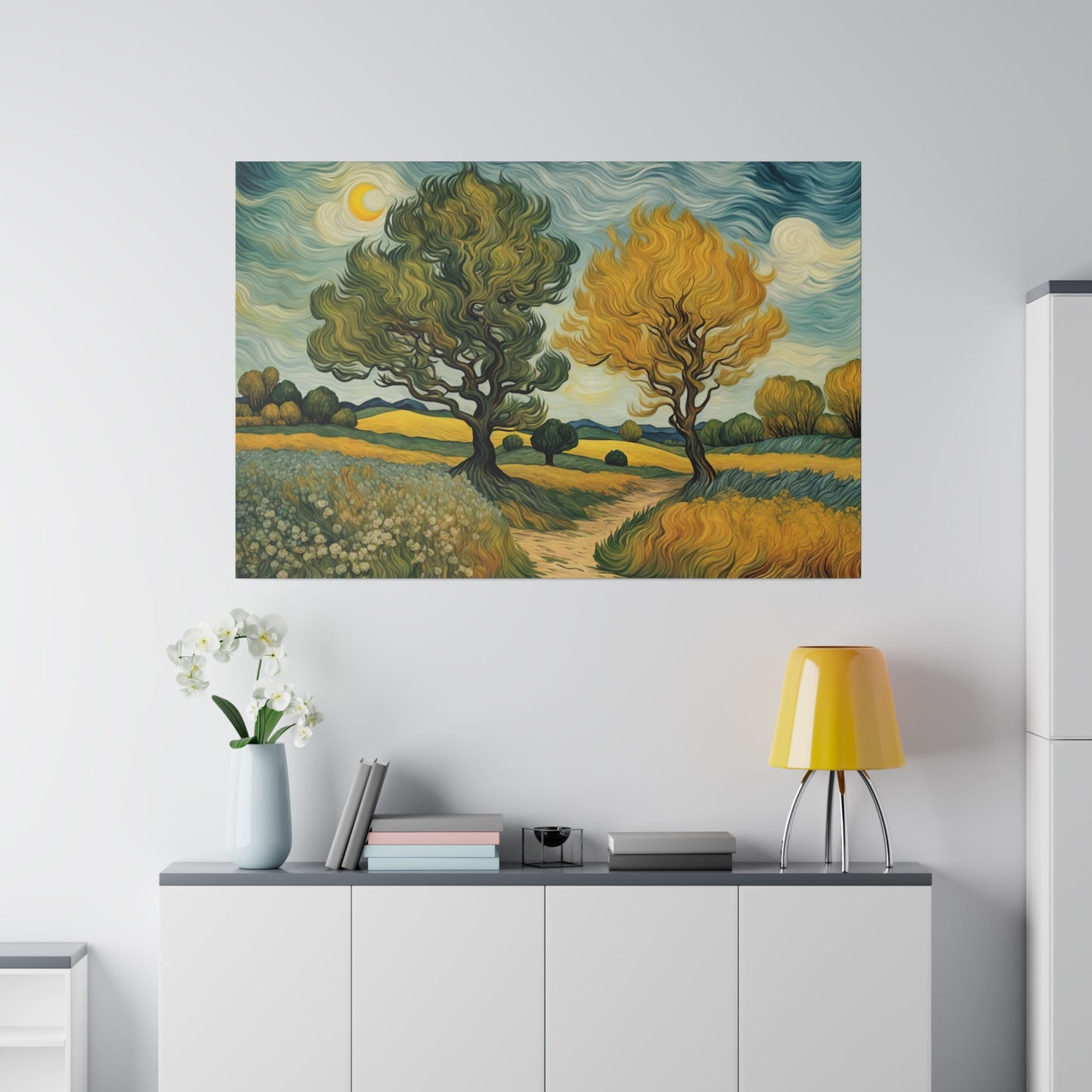 Van Gogh Style Nature-Inspired Landscape Print