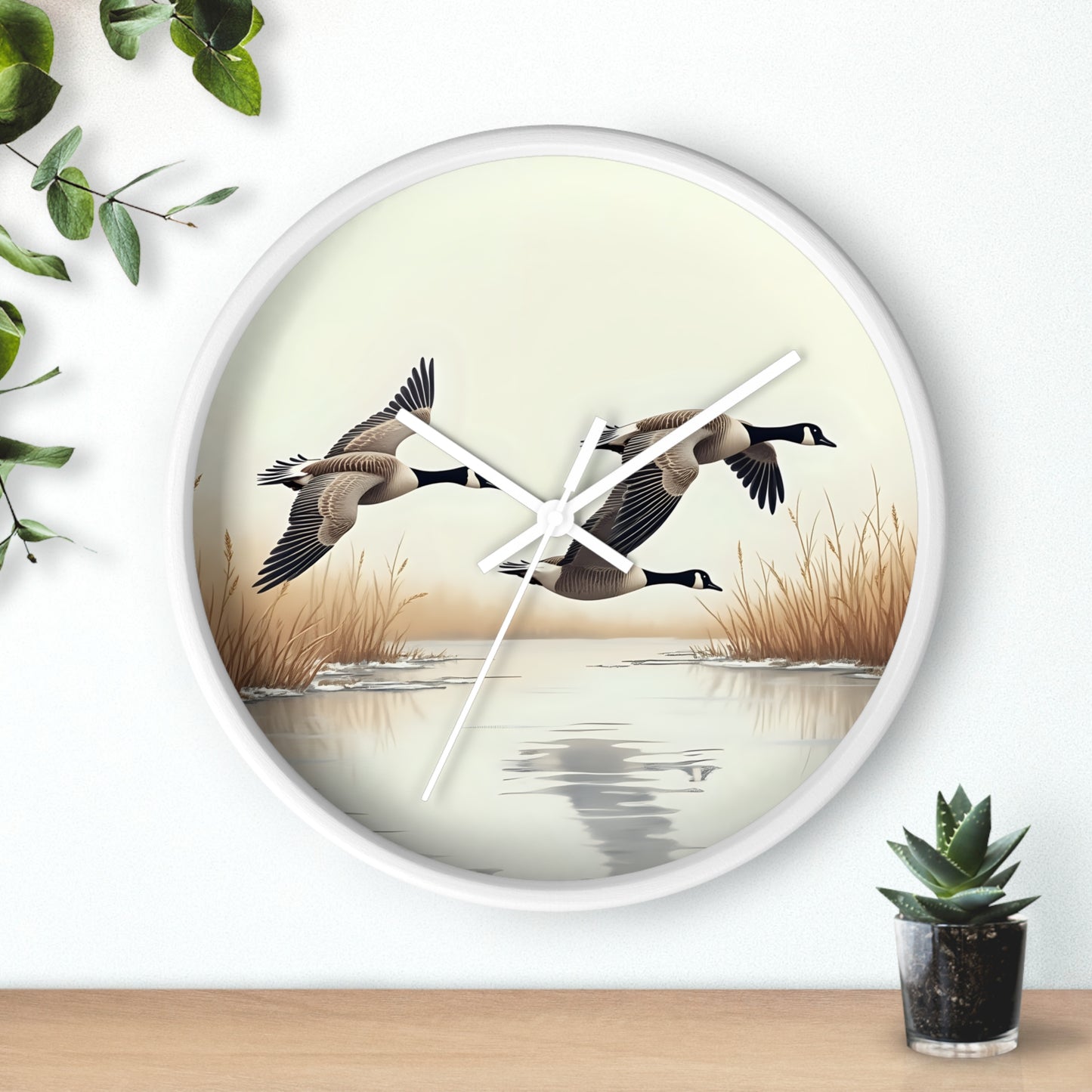 Canadian Geese Print Wall Clock