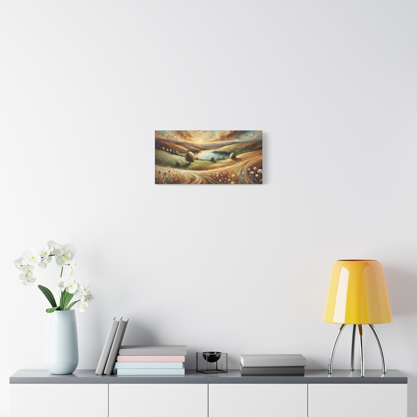 Abstract Earth-Toned Landscape on Canvas Print