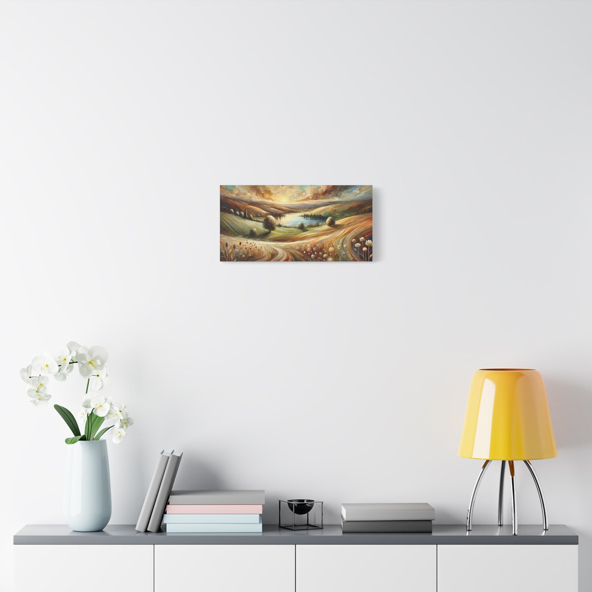 Abstract Earth-Toned Landscape on Canvas Print