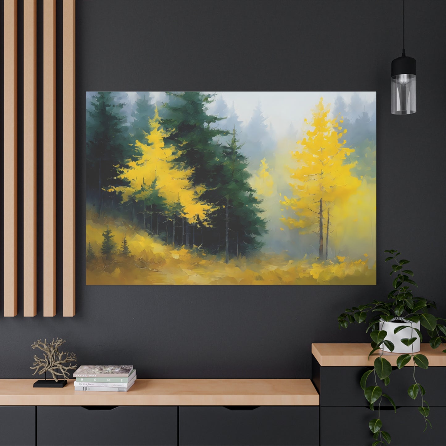 Misty Grove Landscape Matte Canvas Print