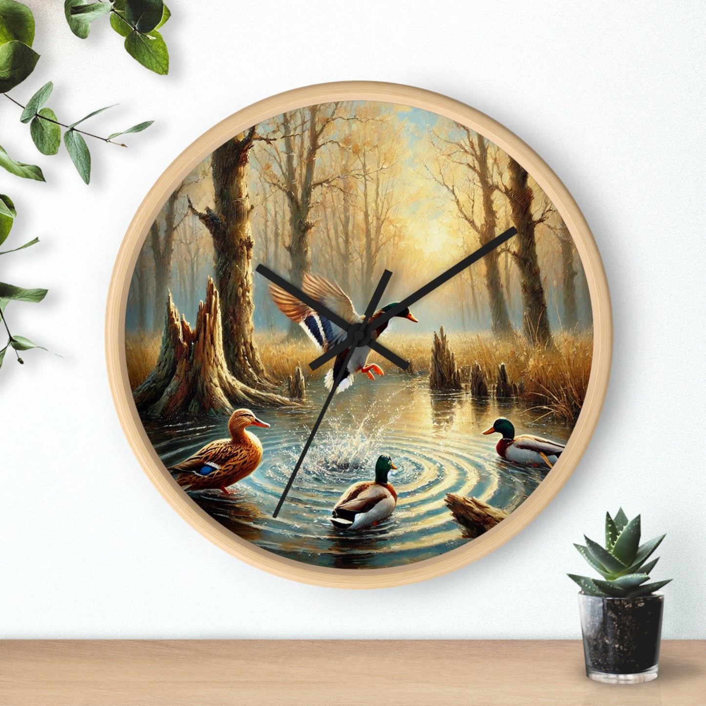 Duck Print Wall Clock Art