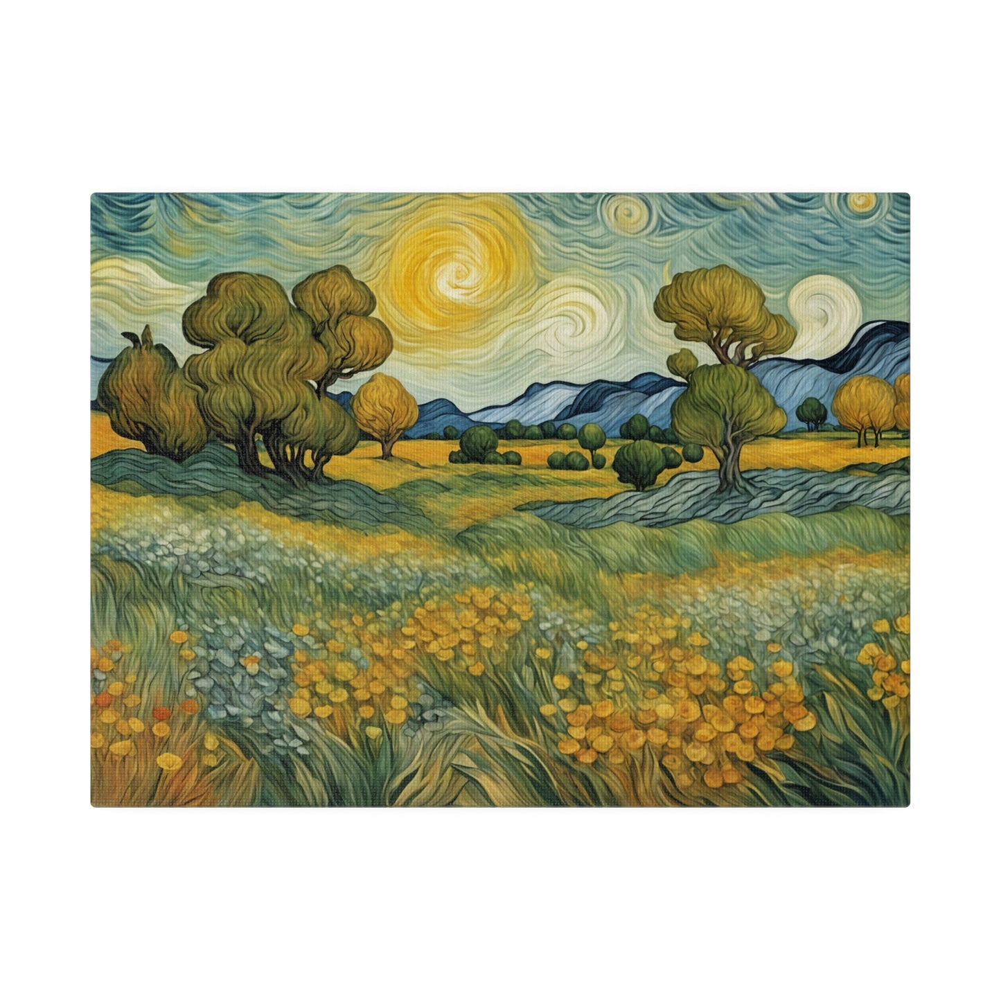 Van Gogh Style Nature-Inspired Landscape Print