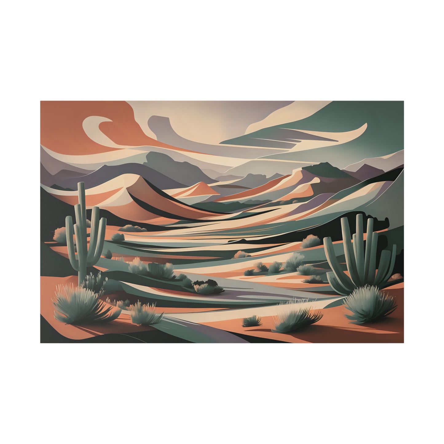 Abstract Vintage Western Landscape Canvas Print